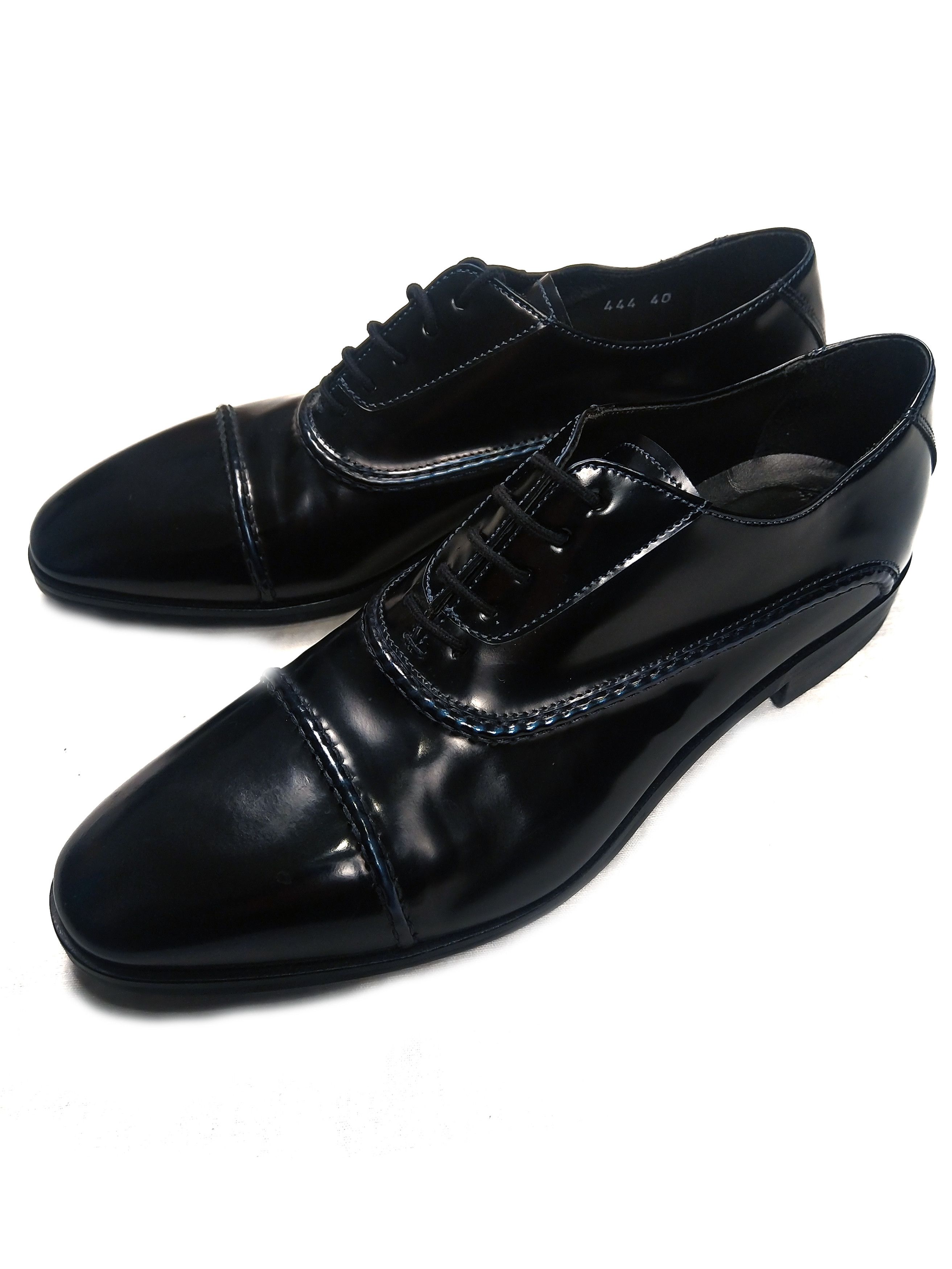 Debut Debut. Italian men's leather black shoes with blue tint Size US 7.5 / EU 40-41 - 1 Thumbnail