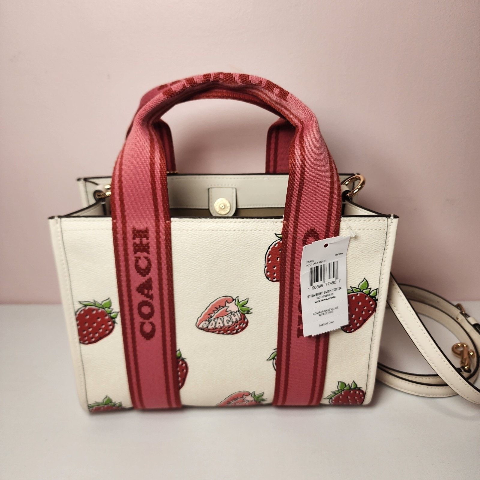 Coach NWT Coach CAR80 Smith Tote Bag 24 Strawberry Chalk Multi Size ONE SIZE - 3 Thumbnail