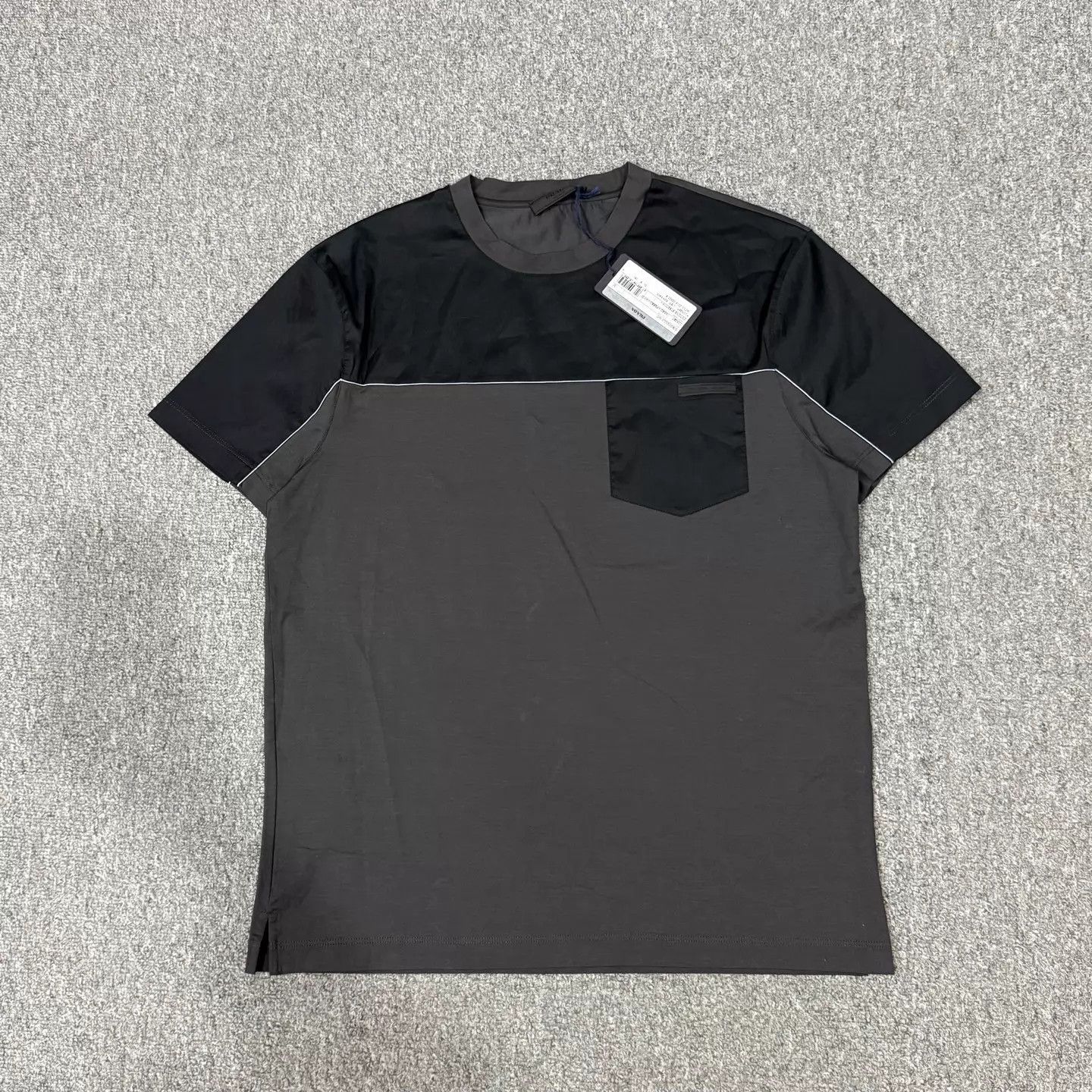Prada Prada Black Gray Colorblock Pocket Short Sleeve M Size US M / EU 48-50 / 2 - 1 Thumbnail