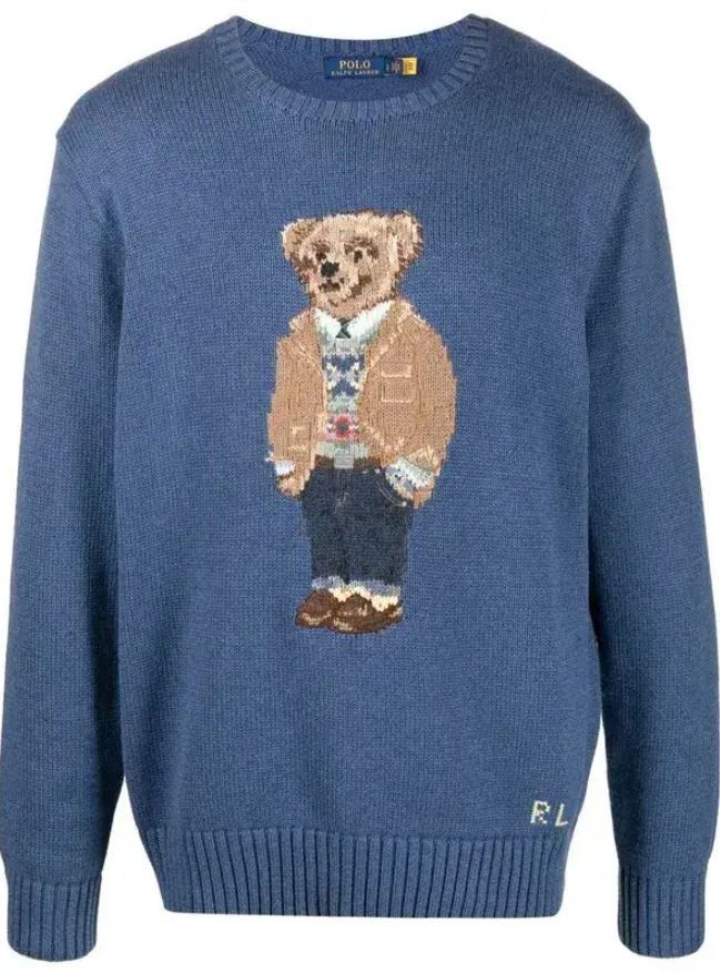 Polo Ralph Lauren Polo Ralph Lauren Blue Knit Bear Sweater Pullover Size US XXL / EU 58 / 5 - 1 Thumbnail
