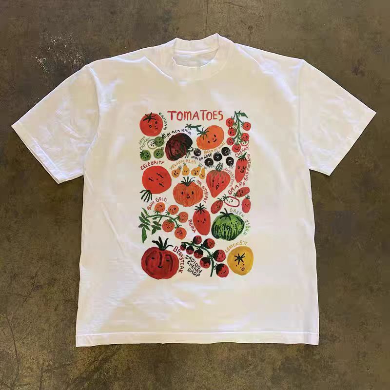 Vintage White washed retro tomato print t-shirt Size US M / EU 48-50 / 2 - 1 Thumbnail