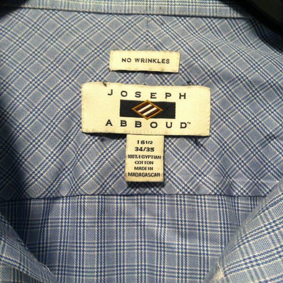 Joseph Abboud JOSEPH ABBOUD MENS BLUE 100%COTTON DRESS SHIRT 16.5/34-35 Size US L / EU 52-54 / 3 - 5 Thumbnail