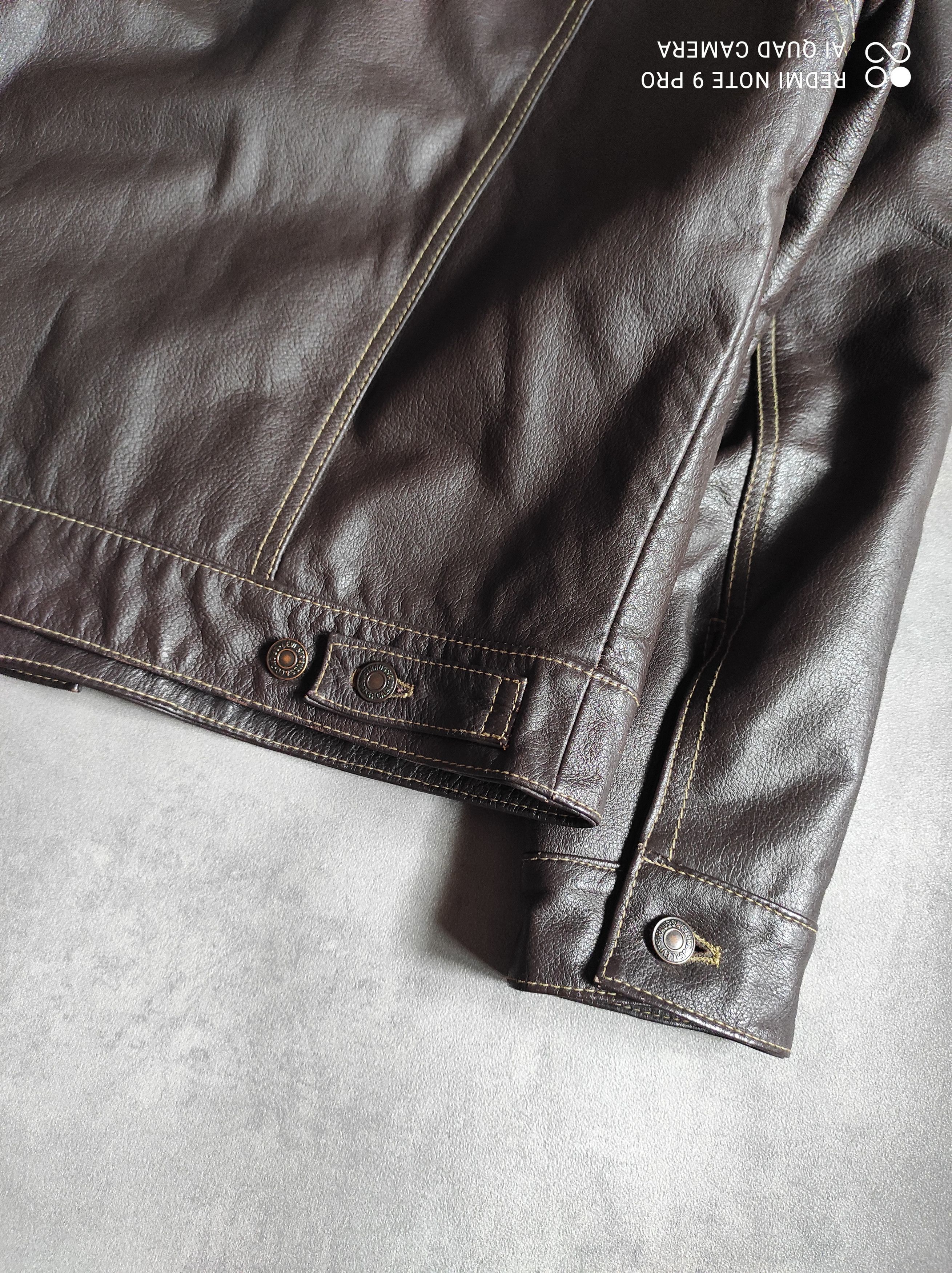 Levi's Vintage 80s Levi’s Leather Brown Trucker Jacket White Tab Size US M / EU 48-50 / 2 - 5 Thumbnail
