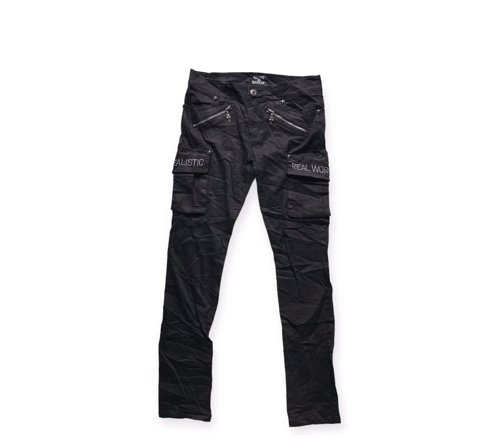 image of 20471120 Ghost Of Harlem Pants Cargo Zip Y2K in Black, Men's (Size 30)