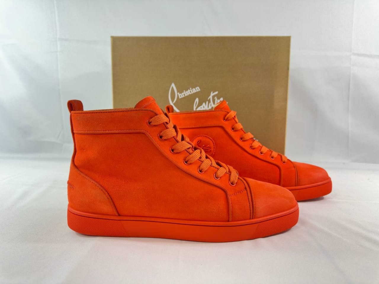 Christian Louboutin Christian Louboutin Louis Orlato Flat Sneakers Orange Suede Size US 11 / EU 44 - 1 Thumbnail