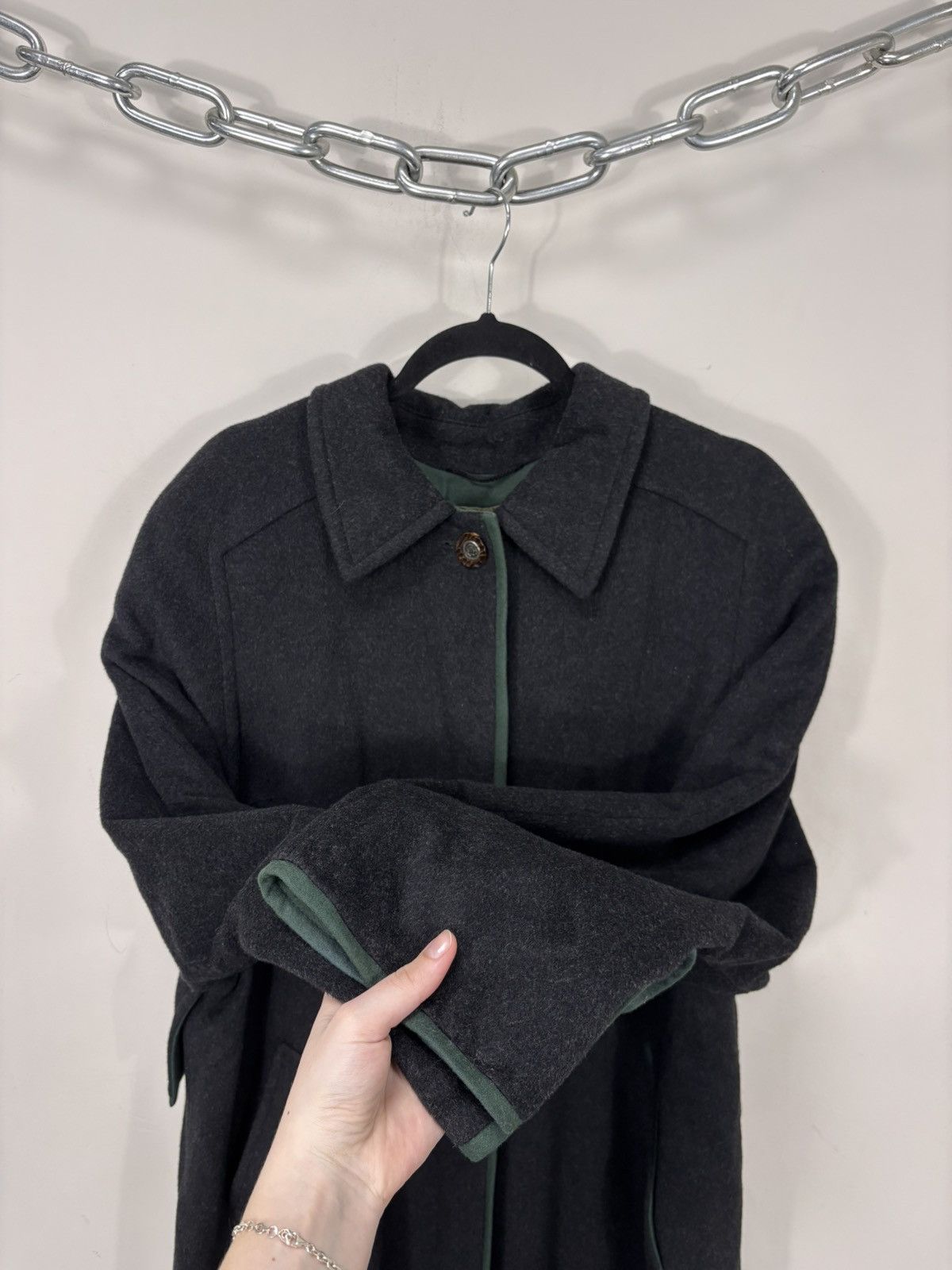 Other Vintage Lodenfrey Women’s Charcoal Grey Black Wool Coat Size L / US 10 / IT 46 - 11 Thumbnail