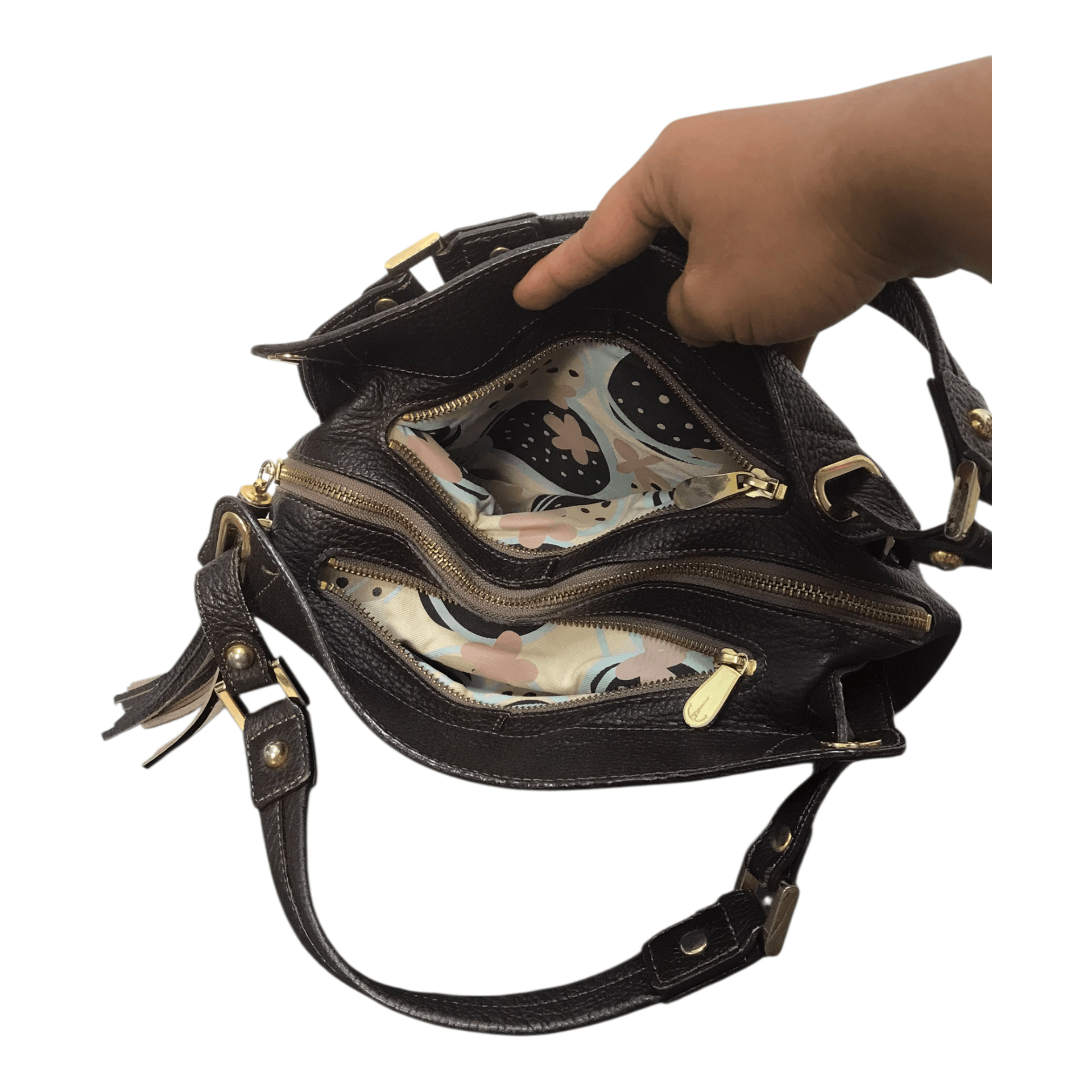 Leather Ianne Paris Brown Leather Bag Size ONE SIZE - 5 Thumbnail