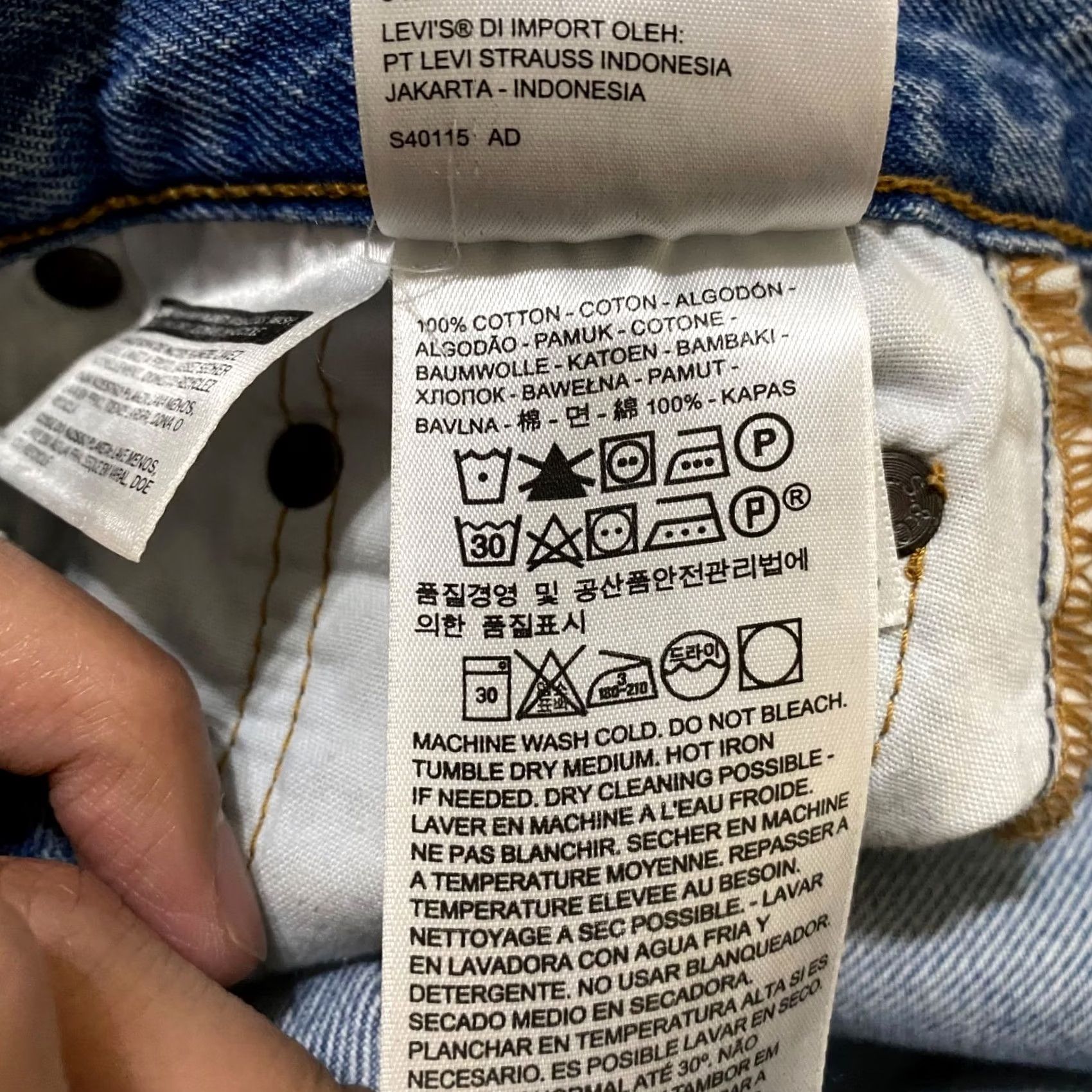 Levi's Levi's 501 Jeans Women Blue Medium Wash High Rise Distressed 25x28 5-Pocket Denim Cotton Regular Vitage No Size 42" / US 20 - 5 Thumbnail