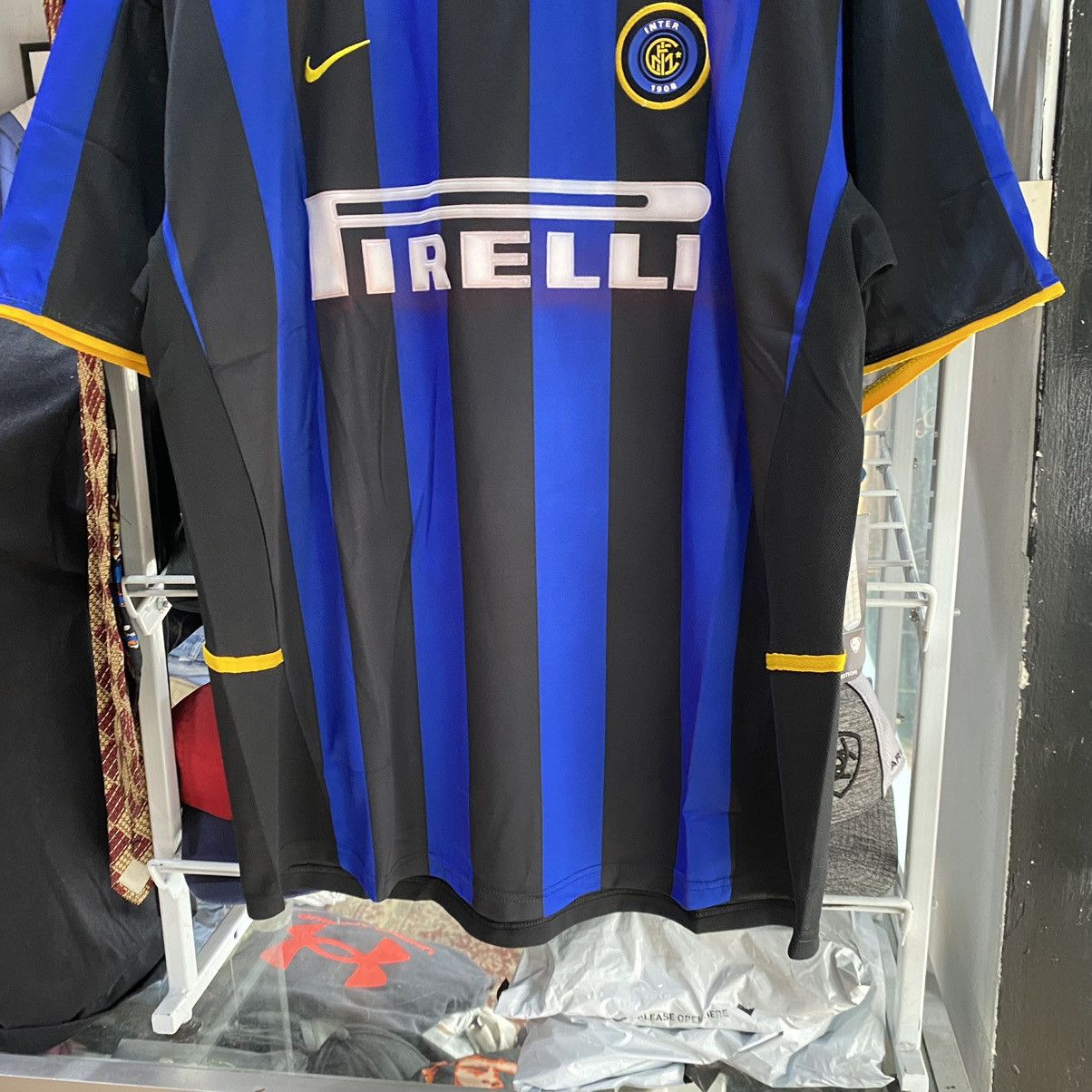 Nike × Vintage Nike Inter 2002/2003 Vintage REPRO Football Jersey Size US XL / EU 56 / 4 - 4 Thumbnail