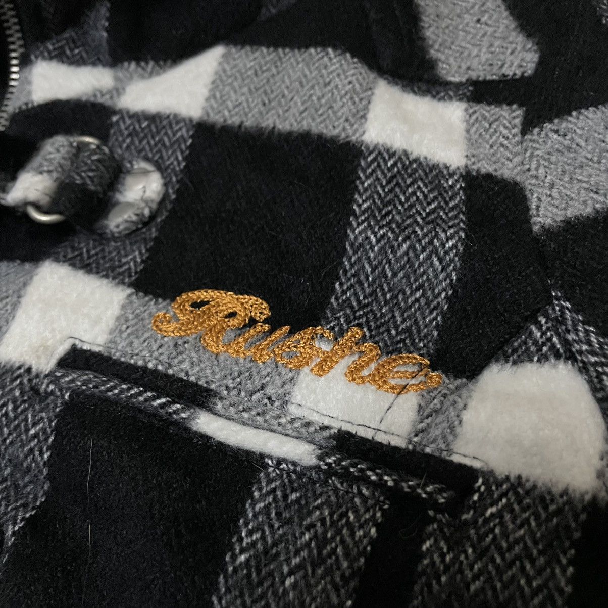 Le Grande Bleu (L.G.B.) 🇯🇵 BACKS BUCKLE FULL ZIP CHECKERED PUNK AVANT GARDE JACKET Size US M / EU 48-50 / 2 - 13 Thumbnail