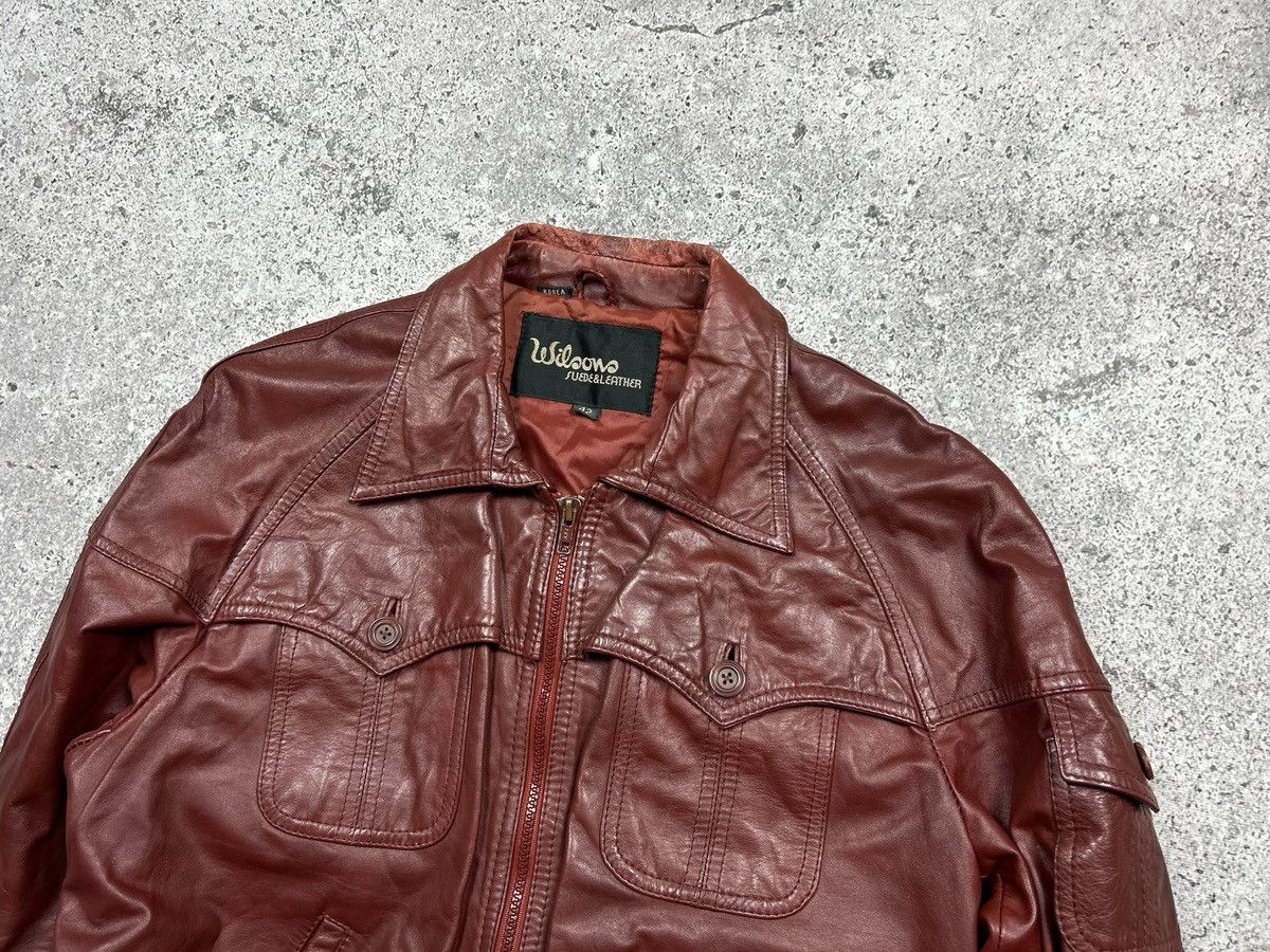 Wilsons Leather Burgundy Bomber Leather Jacket vintage Size S / US 4 / IT 40 - 5 Thumbnail