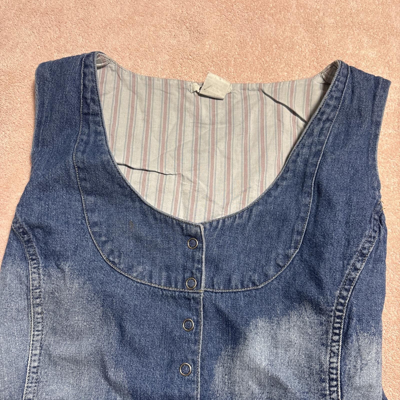 At Last & Co y2k vintage denim button up vest Size L / US 10 / IT 46 - 4 Thumbnail