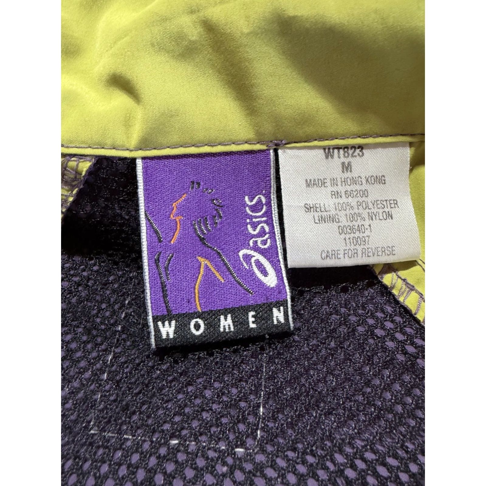 Asics VINTAGE ASICS Womens Running Windbreaker Jacket Purple Green Full Zip Vented Size M / US 6-8 / IT 42-44 - 5 Thumbnail