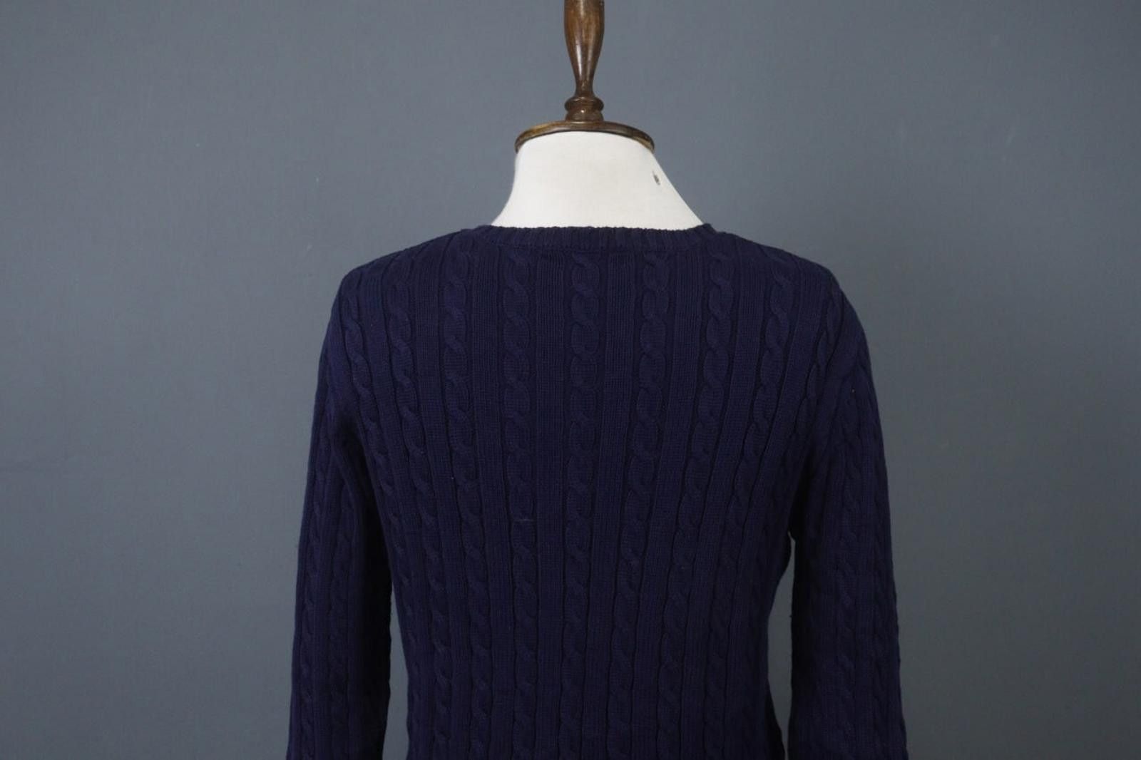 Lauren Ralph Lauren Lauren Ralph Lauren Navy Cotton Knit Pullover Sweater Size S Size S / US 4 / IT 40 - 9 Thumbnail