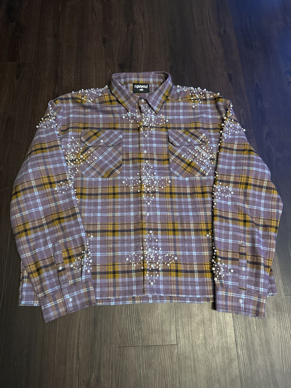 Righteous Pearl Purple Orange White Flannel