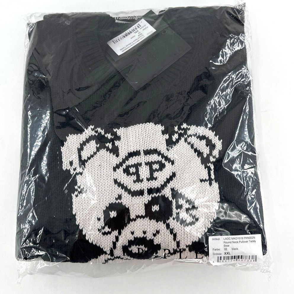 Philipp Plein Philipp Plein Blk Teddy Bear Round Neck Pullover Sweater XXL Size US XXL / EU 58 / 5 - 4 Thumbnail