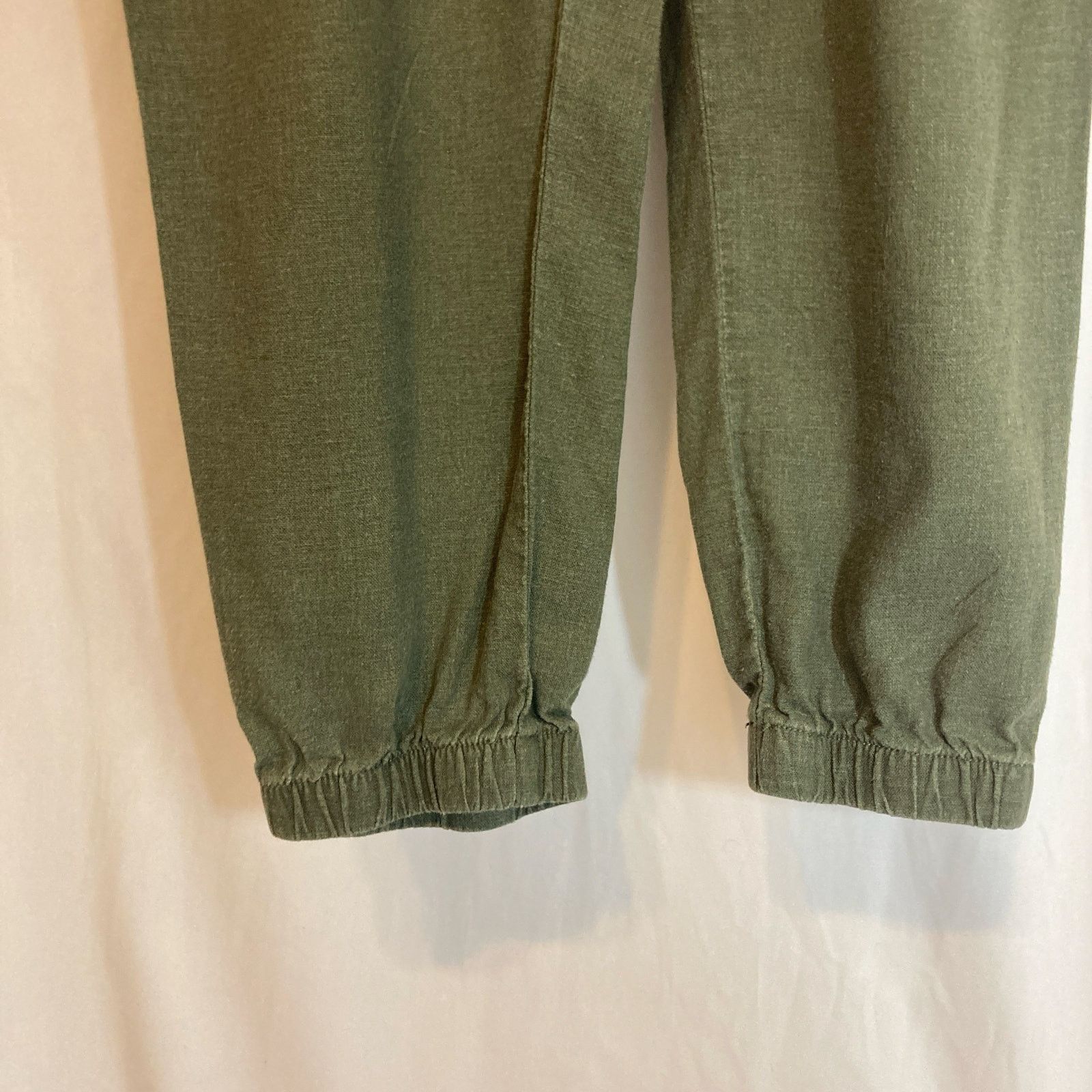 Other Time and Tru Linen Blend Green Drawstring Jogger Pants Size 27" / US 4 / IT 40 - 5 Thumbnail