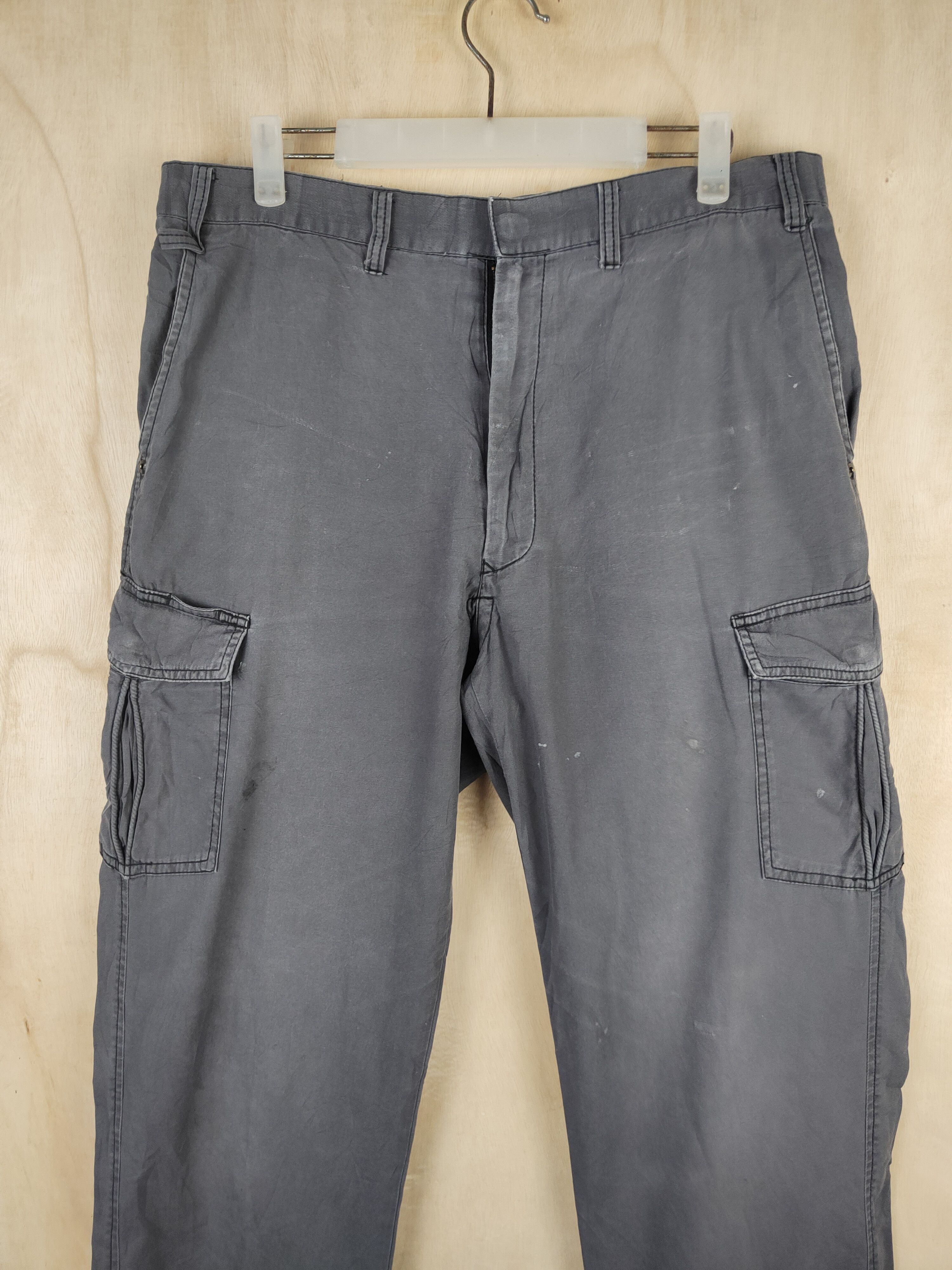 Japanese Brand G.Ground Gray Faded Multipocket Tactical Cargo Pants #S2456 Size US 34 / EU 50 - 2 Thumbnail