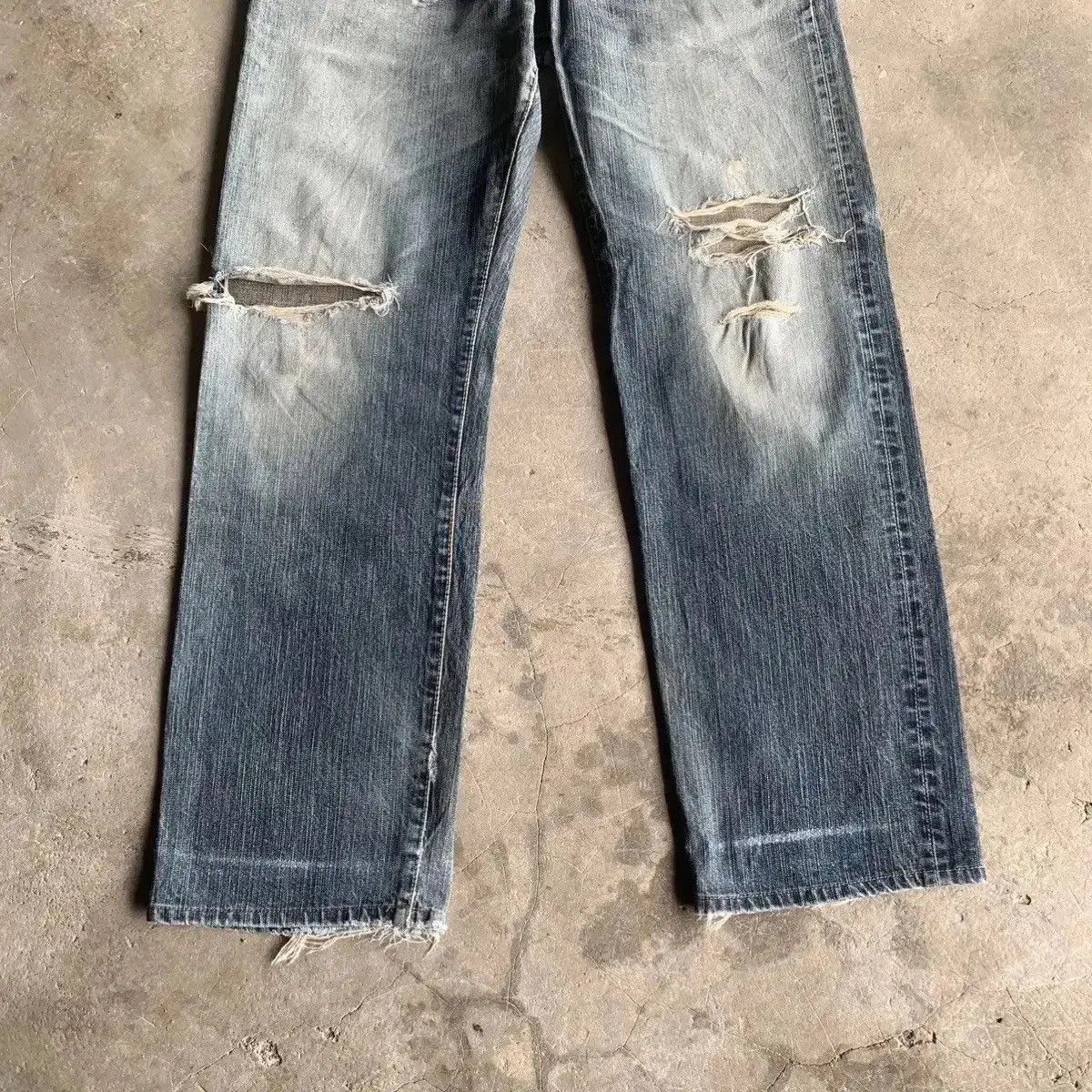 Vintage THRASHED‼️Vintage Edwin 505 Jeans Distressed Denim Pants Size US 36 / EU 52 - 4 Thumbnail