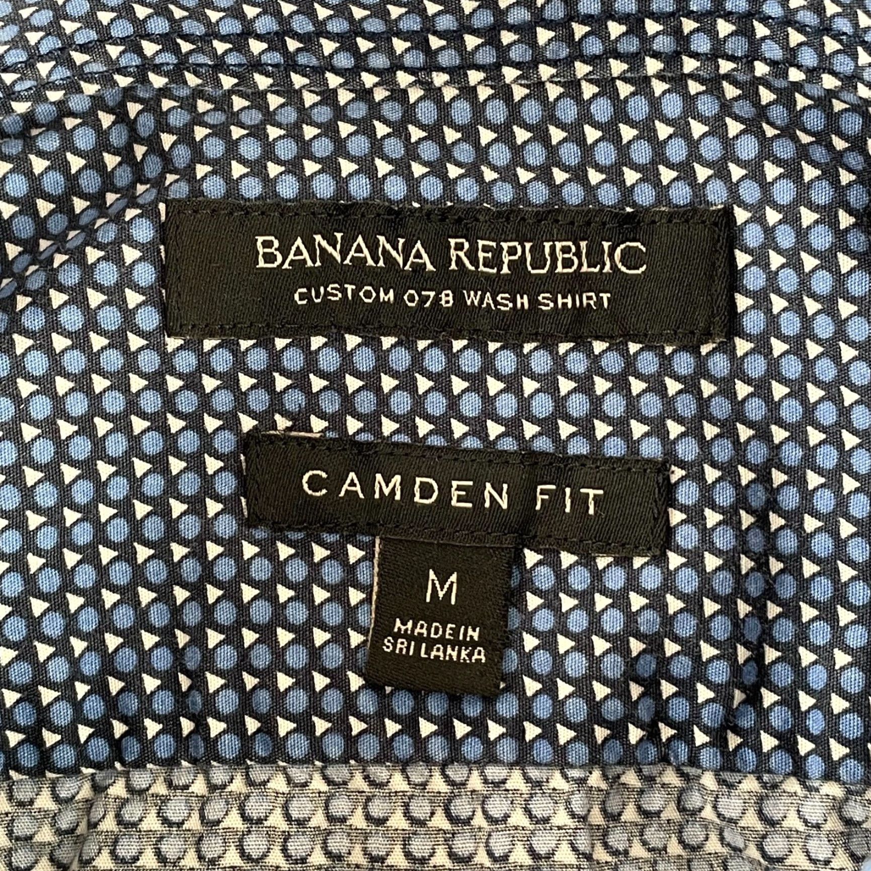 Banana Republic Banana Republic Shirt Men Medium Blue Geometric Camden Fit Short Sleeve Size US M / EU 48-50 / 2 - 2 Thumbnail