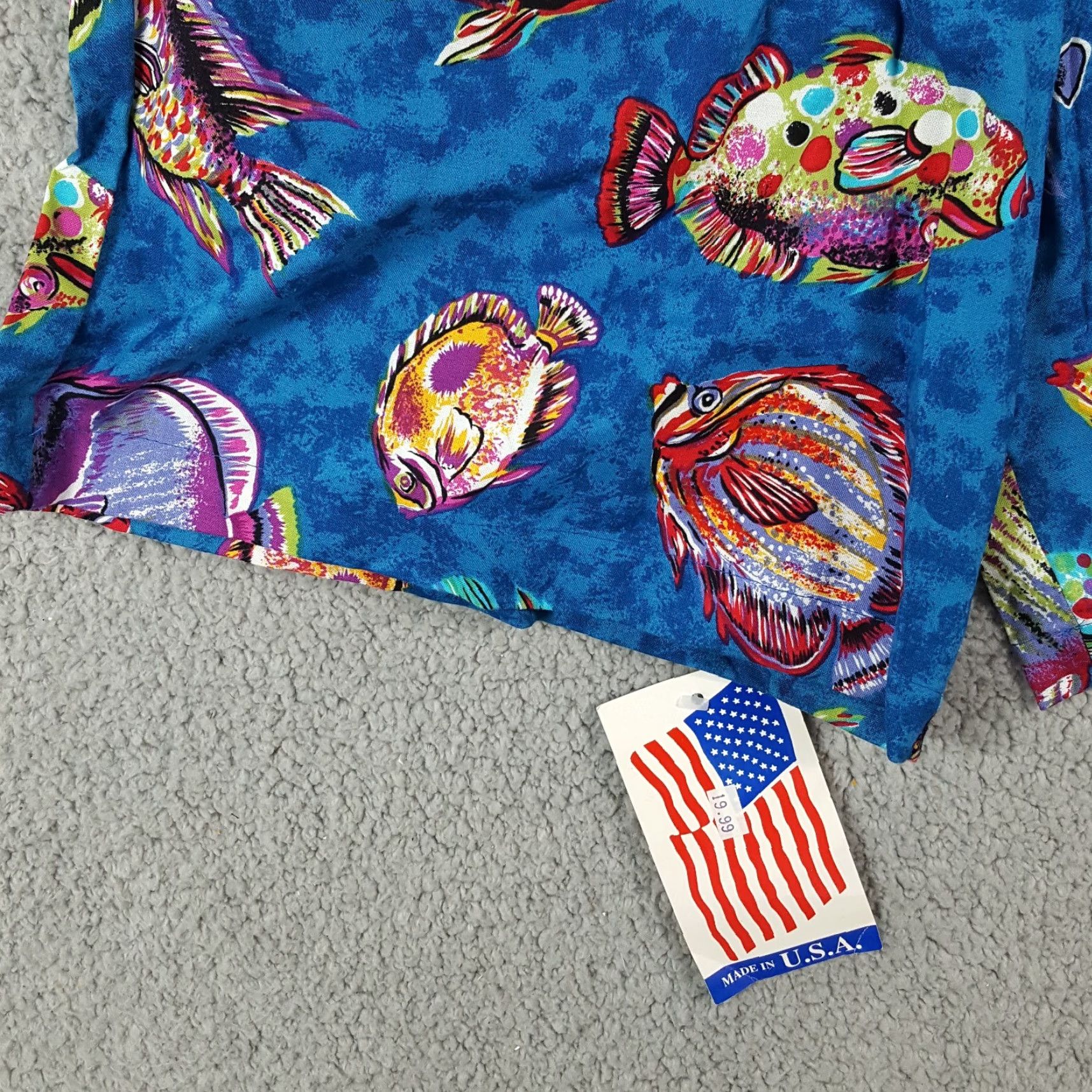 Vintage VINTAGE Infinity Chic Fish Print Pleated Lounge Shorts Women's Small Blue Retro 90s Ocean Beach Size 28" / US 6 / IT 42 - 4 Thumbnail
