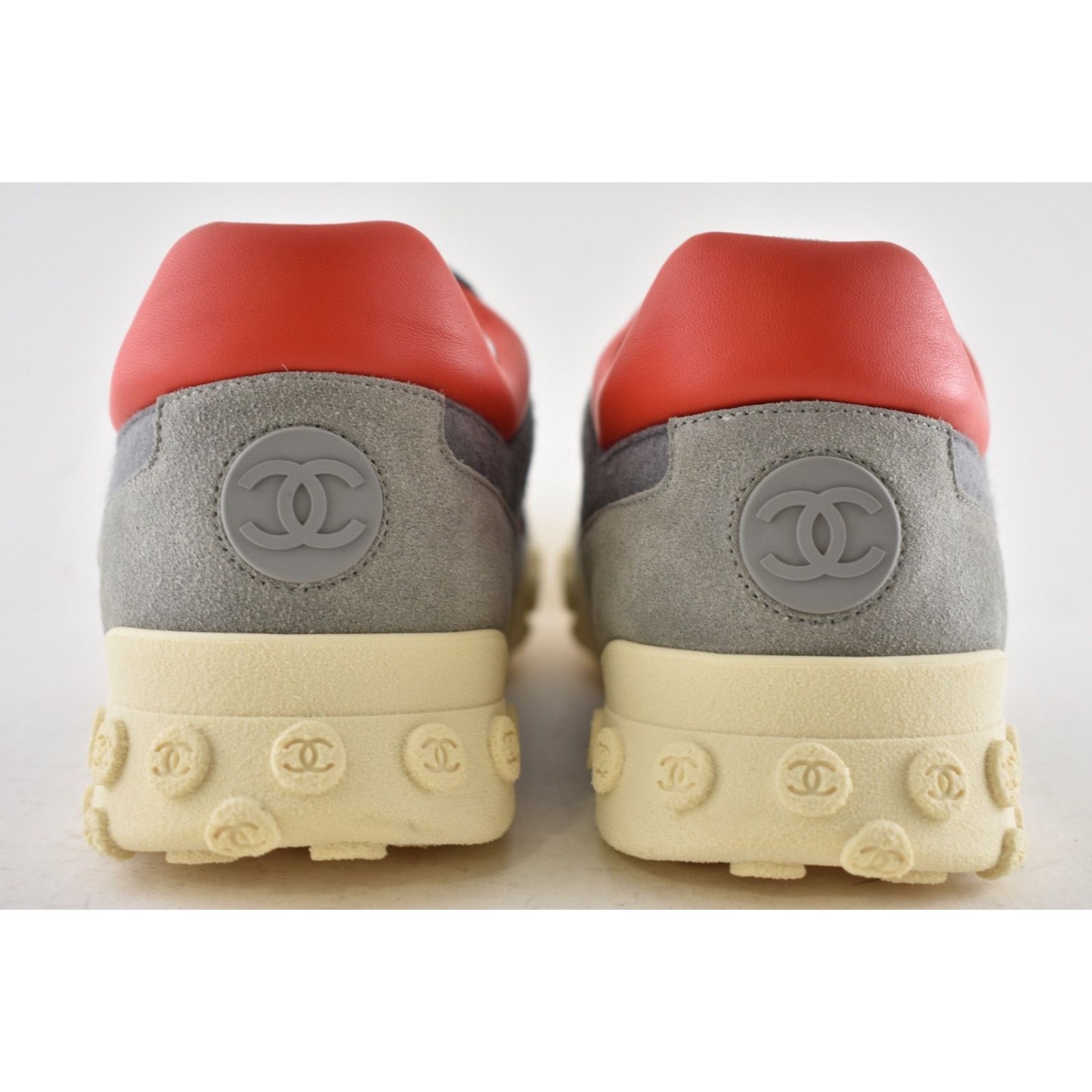 Chanel Chanel Mens 18K Grey Orange Nylon CC Logo Lace Up Low Size US 11 / EU 44 - 13 Thumbnail