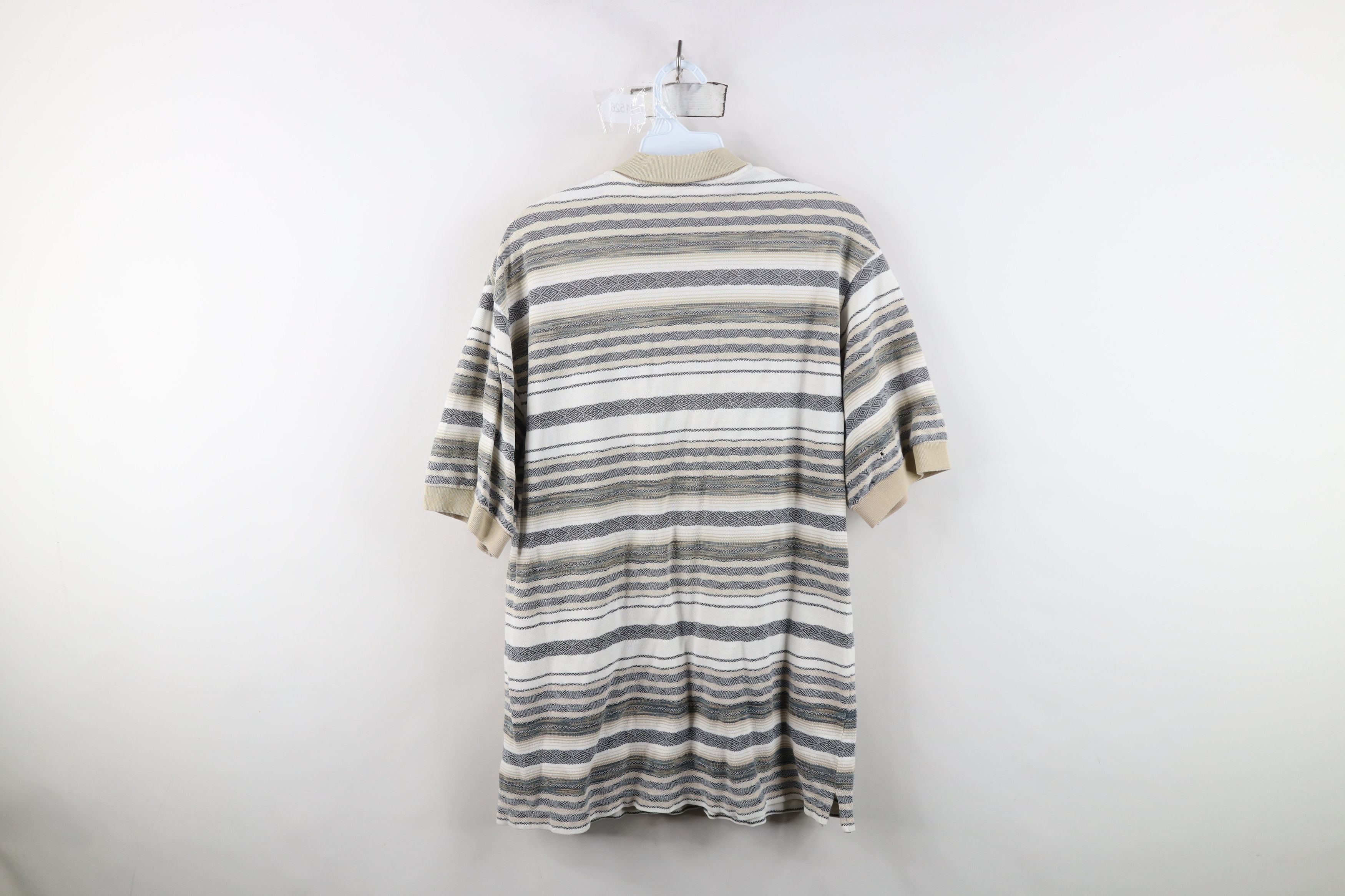 Vintage Vintage 90s Streetwear Fair Isle Striped Knit Polo Shirt Size US M / EU 48-50 / 2 - 14 Thumbnail