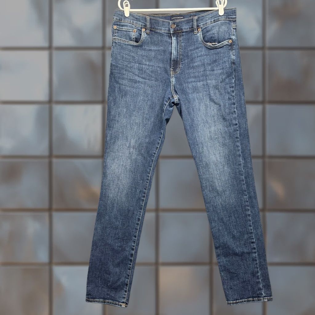 Lucky Brand Lucky Brand Jeans 412 Athletic Slim Mens 36x34 Blue Stretch Denim 5-Pocket Regular Waist Zip Green? Size US 36 / EU 52 - 1 Thumbnail