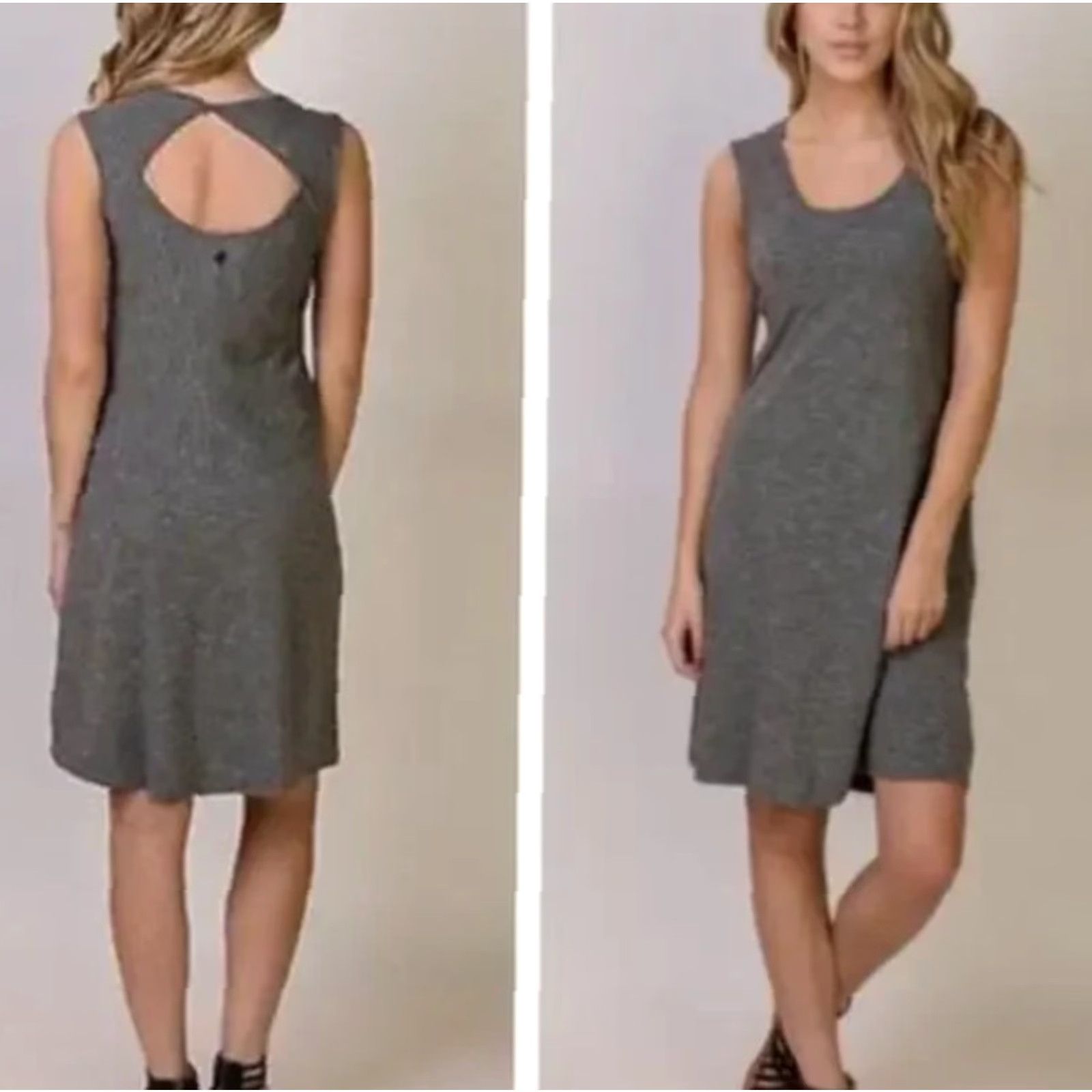 Prana Prana Womens Calico Gray Spacedye Keyhole Back Athleisure Dress Size L Size L / US 10 / IT 46 - 2 Thumbnail