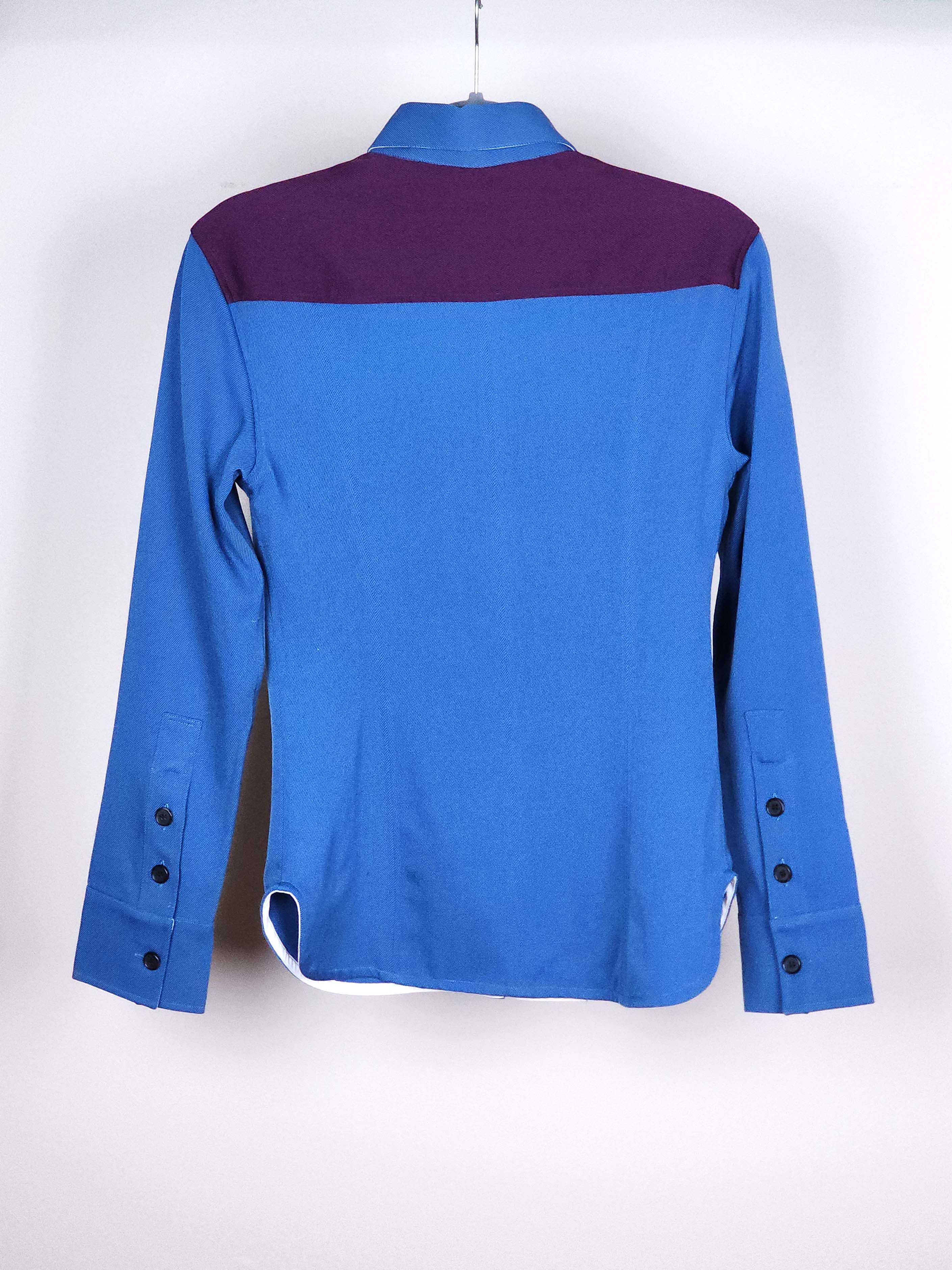 Calvin Klein 205W39NYC F/W 2017 Runway Blue Wool Cowboy Western Shirt Size S / US 4 / IT 40 - 4 Thumbnail