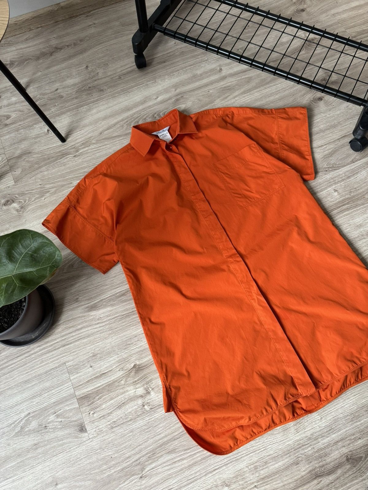 Max Mara Max Mara Orange Long Button Up Shirt Dress Size L / US 10 / IT 46 - 3 Thumbnail