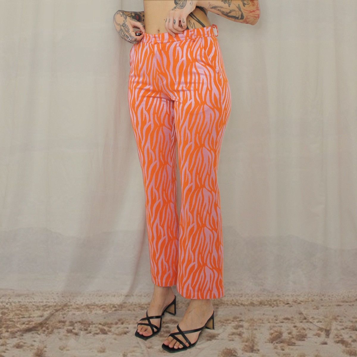 Other 🐯STRIPED ORANGE PANTS🐯 Size 28" / US 6 / IT 42 - 2 Thumbnail