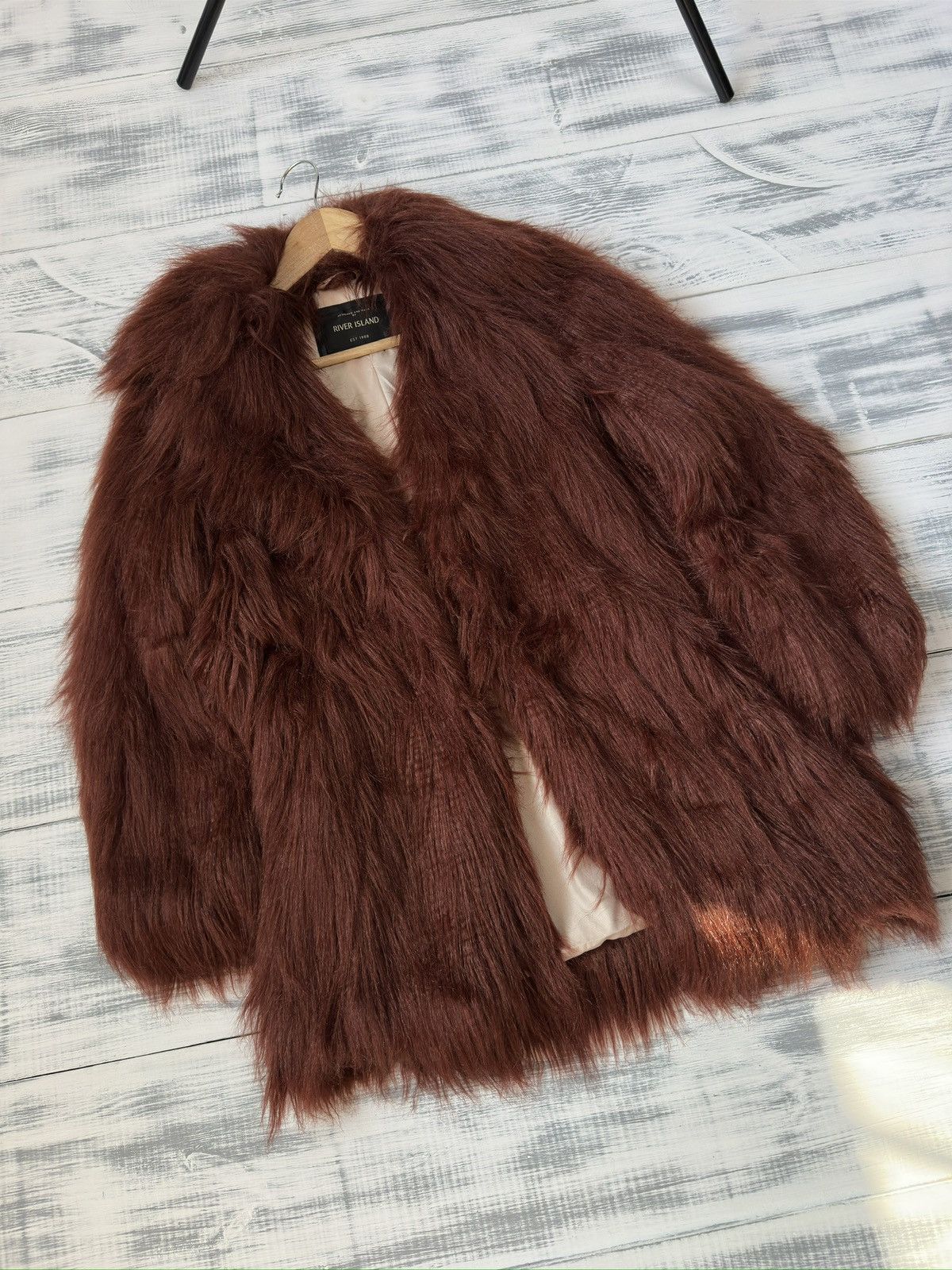 HYPE Varsity Mohair Fuzzy Fluffy Faux Fur Cropped Jacket OG