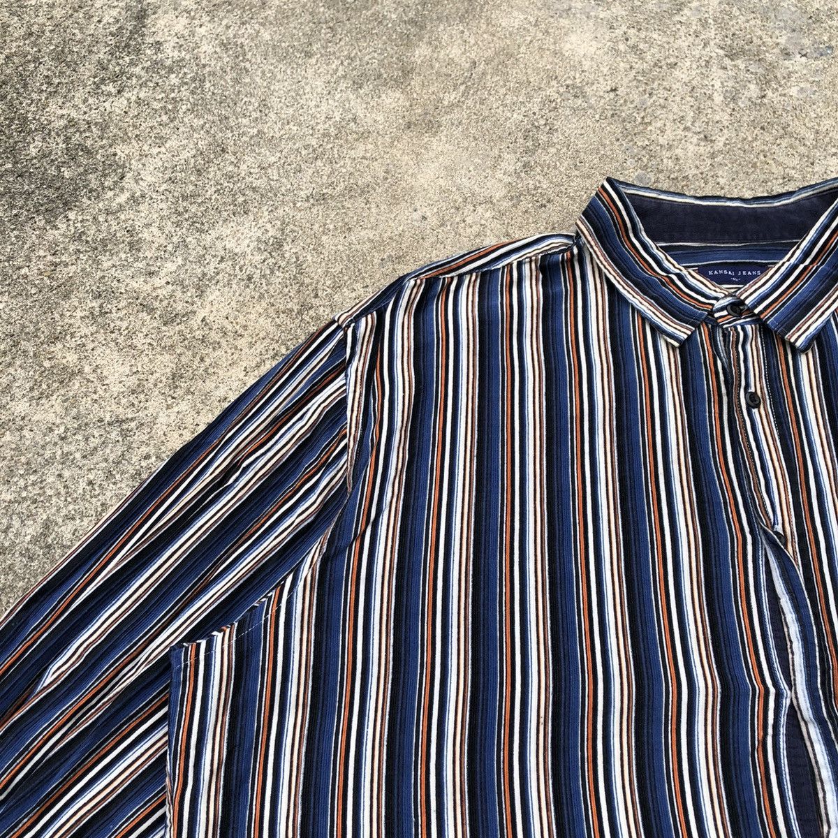 Designer × Japanese Brand × Kansai Yamamoto 🔥Rare🔥🇯🇵Kansai Yamamoto Corduroy Stripe Western Button Shirts Size US XXL / EU 58 / 5 - 8 Thumbnail