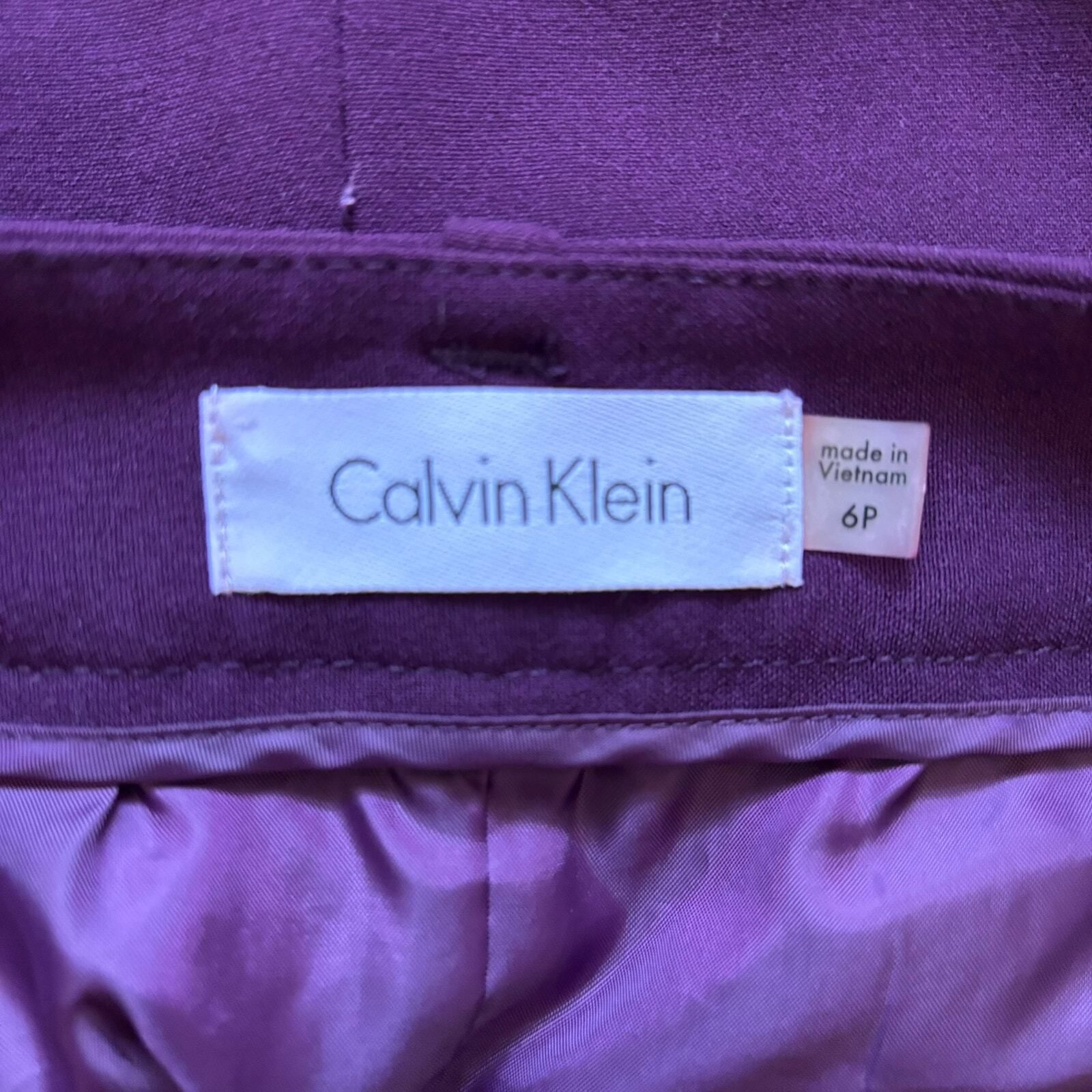 Calvin Klein Calvin Klein Womens Skirt Size 6P Purple Pencil Office Wor Size 28" / US 6 / IT 42 - 8 Thumbnail