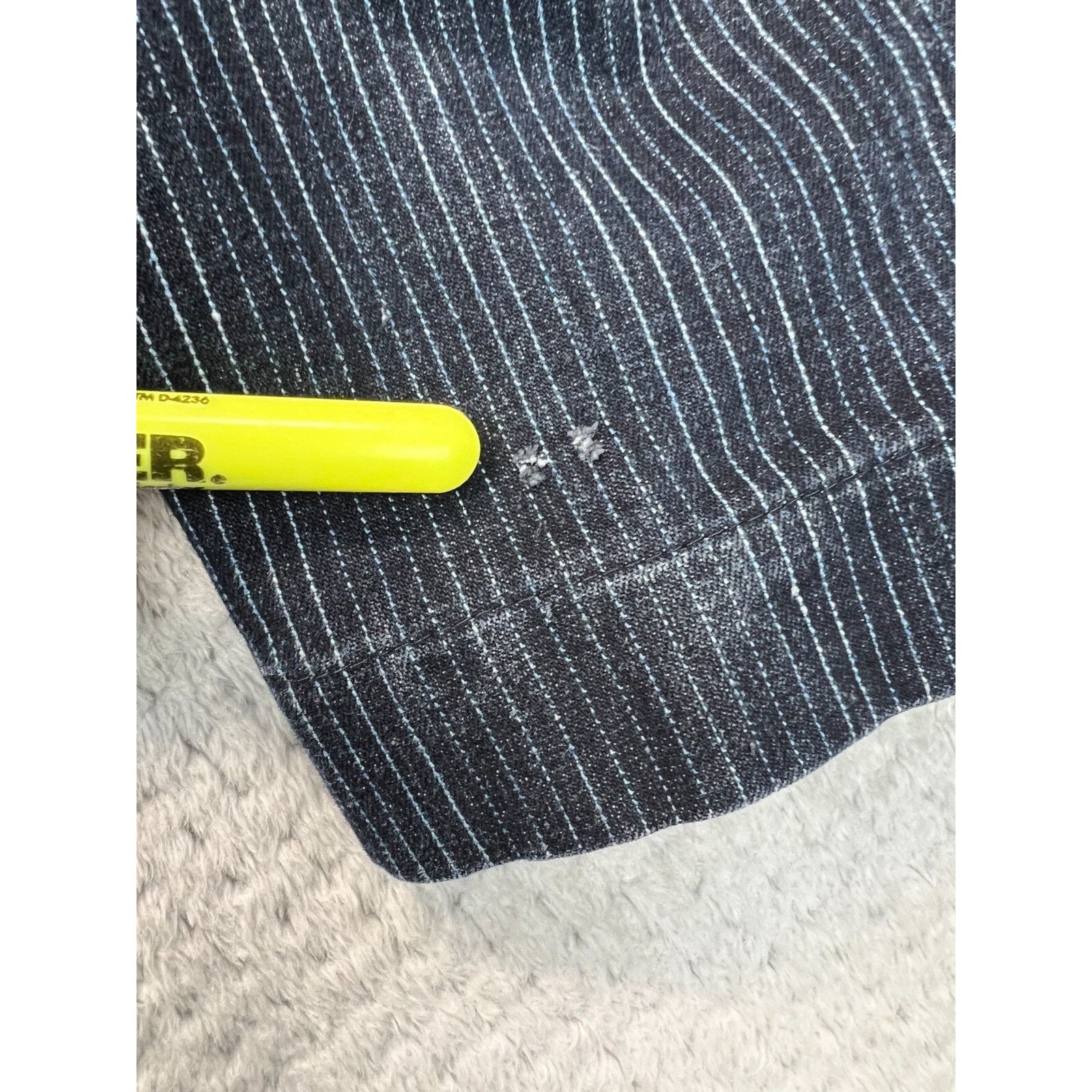 Louis Philippe Louis Philippe Denim Blazer Men Large Striped Vented Jacket Size US L / EU 52-54 / 3 - 17 Thumbnail