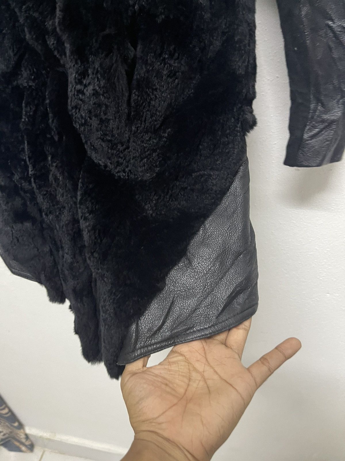 Helmut Lang HELMUT LANG GOAT LEATHER MIX FUR RABBIT JACKET ASYMMETRICAL Size S / US 4 / IT 40 - 11 Thumbnail