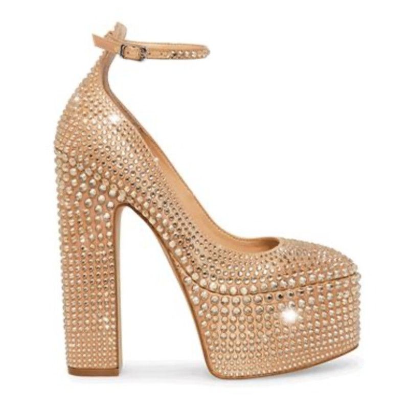 Steve Madden STEVE MADDEN Skyrise Rhinestone Platform Pumps -Sz 9.5 NEW Size US 9.5 / IT 39.5 - 2 Thumbnail