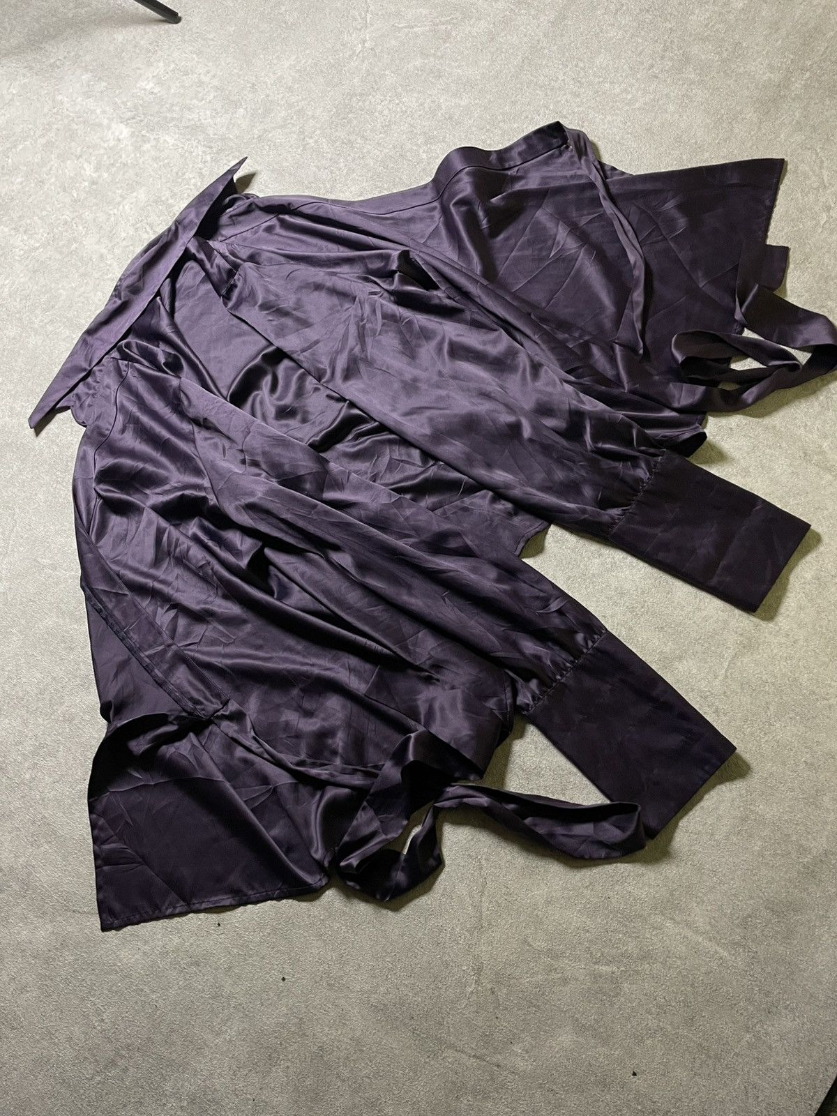 If Six Was Nine Skull Deep violet satin wrap shirt — Nosferatu energy Size US M / EU 48-50 / 2 - 10 Thumbnail