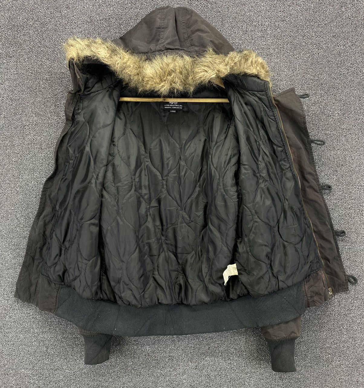 Alpha Industries Vintage Alpha Industries Faux Fur Hoodie Long Jacket Size L / US 10 / IT 46 - 8 Thumbnail
