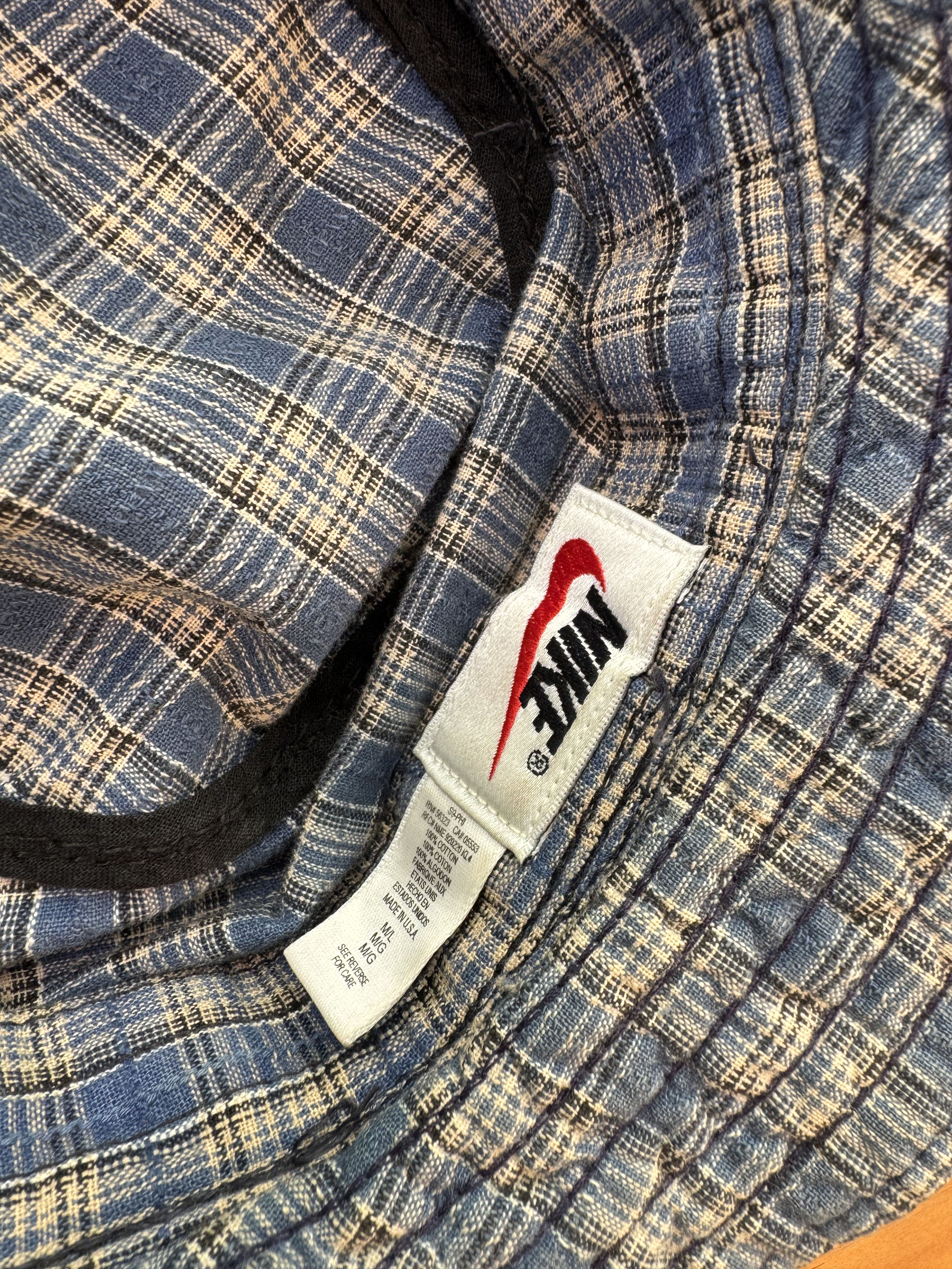 Nike Vintage 90's Nike Plaid Bucket Hat Size ONE SIZE - 9 Thumbnail