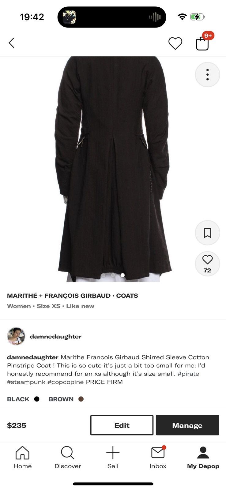 Marithe + Francois Girbaud Marithe Francois Girbaud Shirred Sleeve Cotton Pinstripe Size XS / US 0-2 / IT 36-38 - 3 Thumbnail