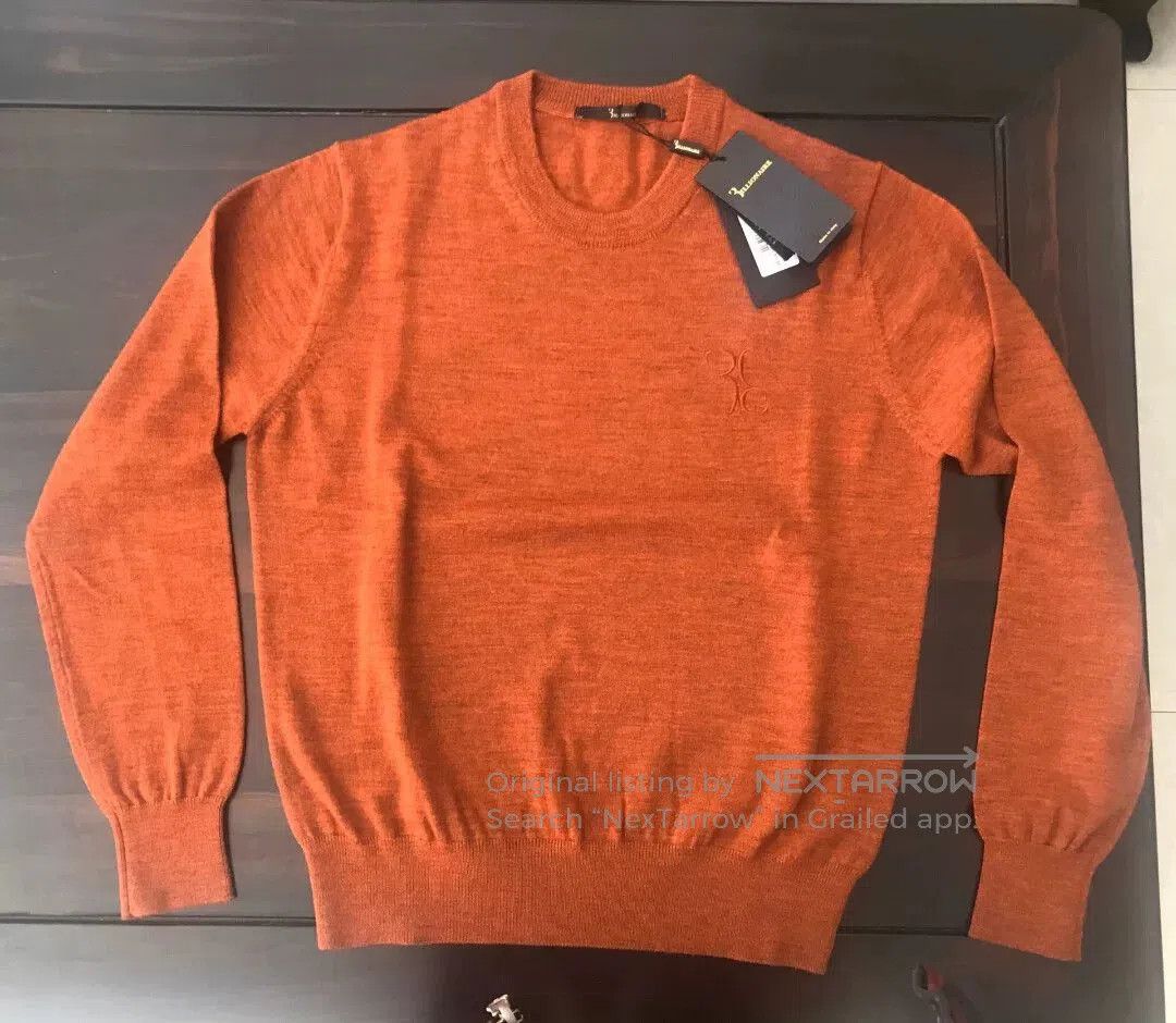 Billionaire Couture luxury gray wool sweater with logo. Size US L / EU 52-54 / 3 - 4 Thumbnail