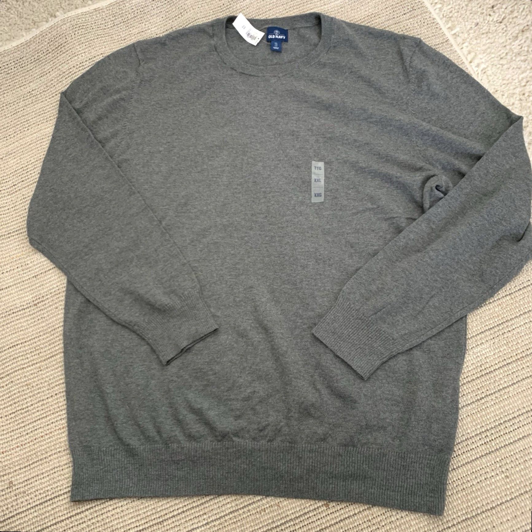 Old Navy Old Navy Sweater Men XXL Gray Cotton Blend Long Sleeve Lightweight Knit Crew Neck Pullover Size US XXL / EU 58 / 5 - 6 Thumbnail