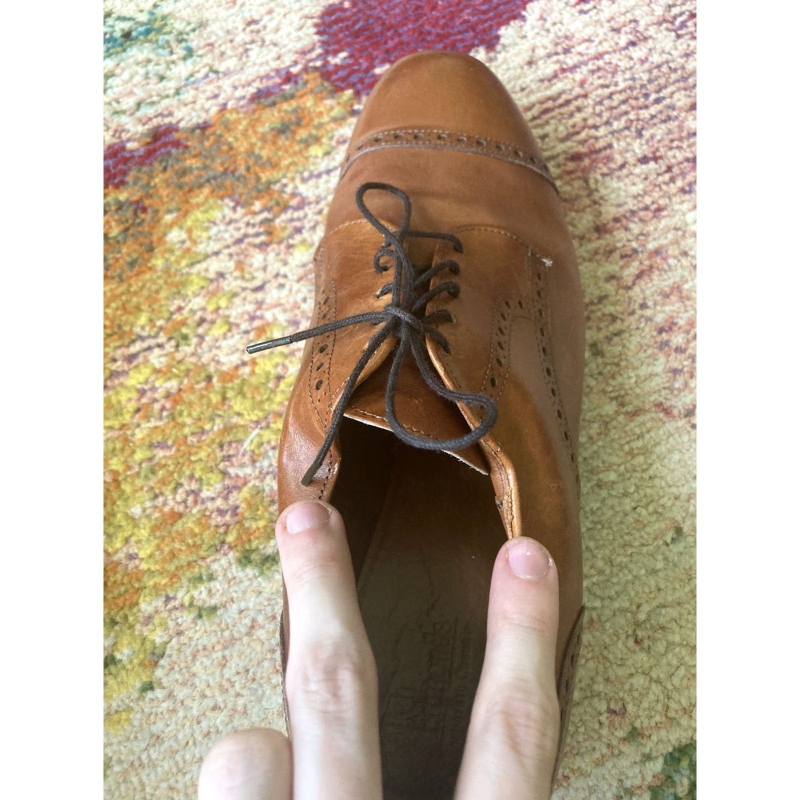 Allen Edmonds Allen Edmonds Benton Cap Toe Oxford Brown Leather Shoes Mens Size 10.5 D Size ONE SIZE - 7 Thumbnail
