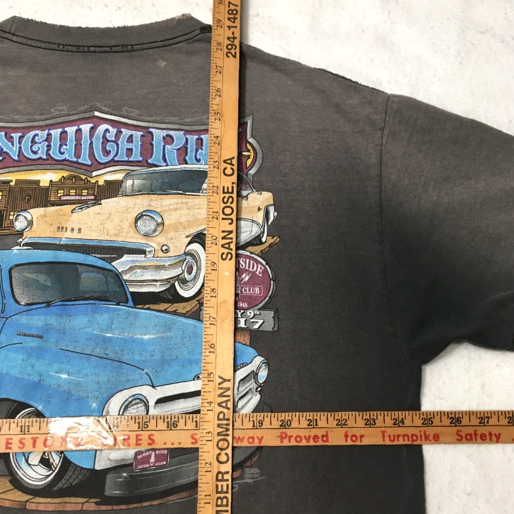 Gildan Gildan T-Shirt Mens 2XL Gray Hot Rod Run Cruisin The Strip Graphic Print Polo Pocket Short Sleeve Casual Cars USA Vintage: NO Size US XXL / EU 58 / 5 - 4 Thumbnail