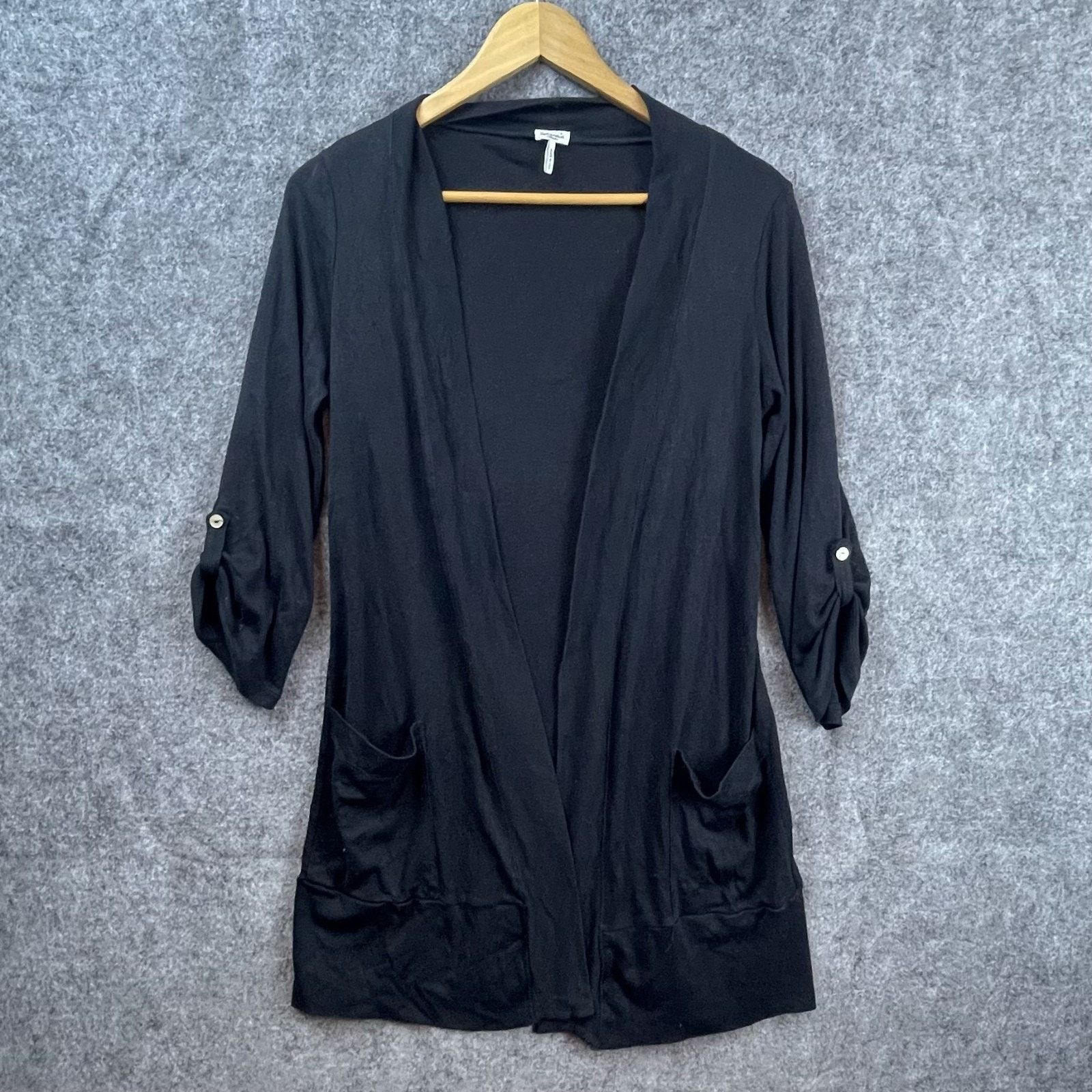 Splendid Splendid Cardigan Sweater Womens Medium Black Knit Roll Tab Size M / US 6-8 / IT 42-44 - 1 Thumbnail
