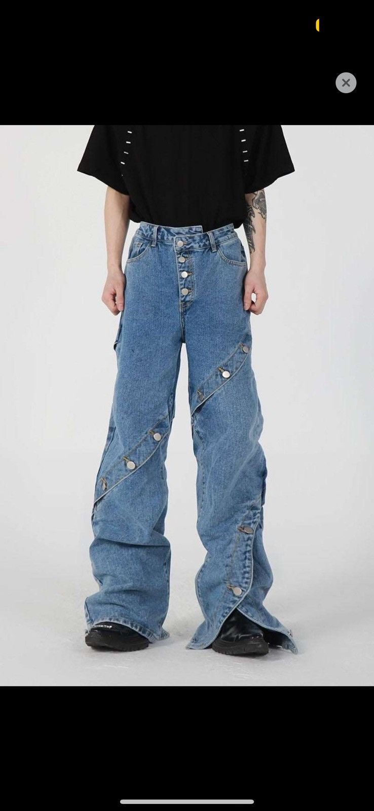 Other Button Lose Straight Jeans Size US 34 / EU 50 - 1 Thumbnail
