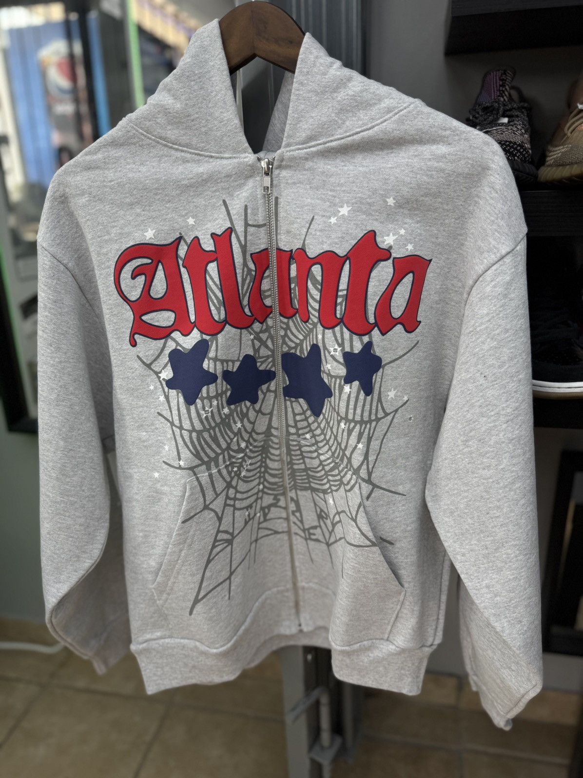 Sp5der Sp5der Worldwide Atlanta Grey Zip Hoodie Size M (NEW) Size US M / EU 48-50 / 2 - 1 Thumbnail
