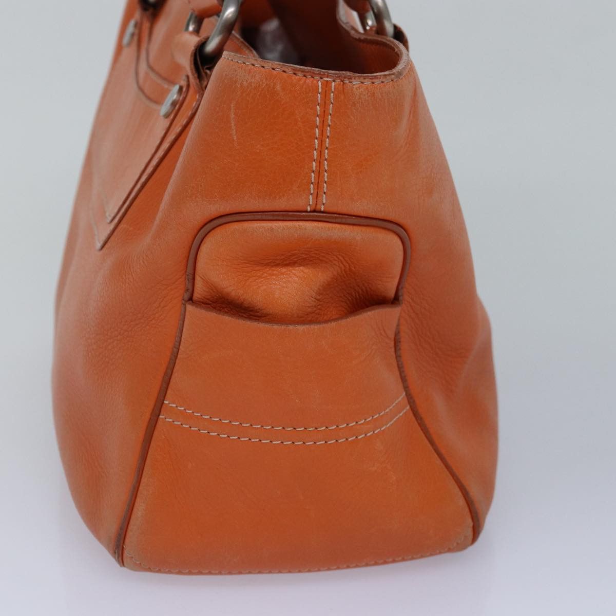 Celine CELINE Hand Bag Leather Orange Silver Size ONE SIZE - 5 Thumbnail